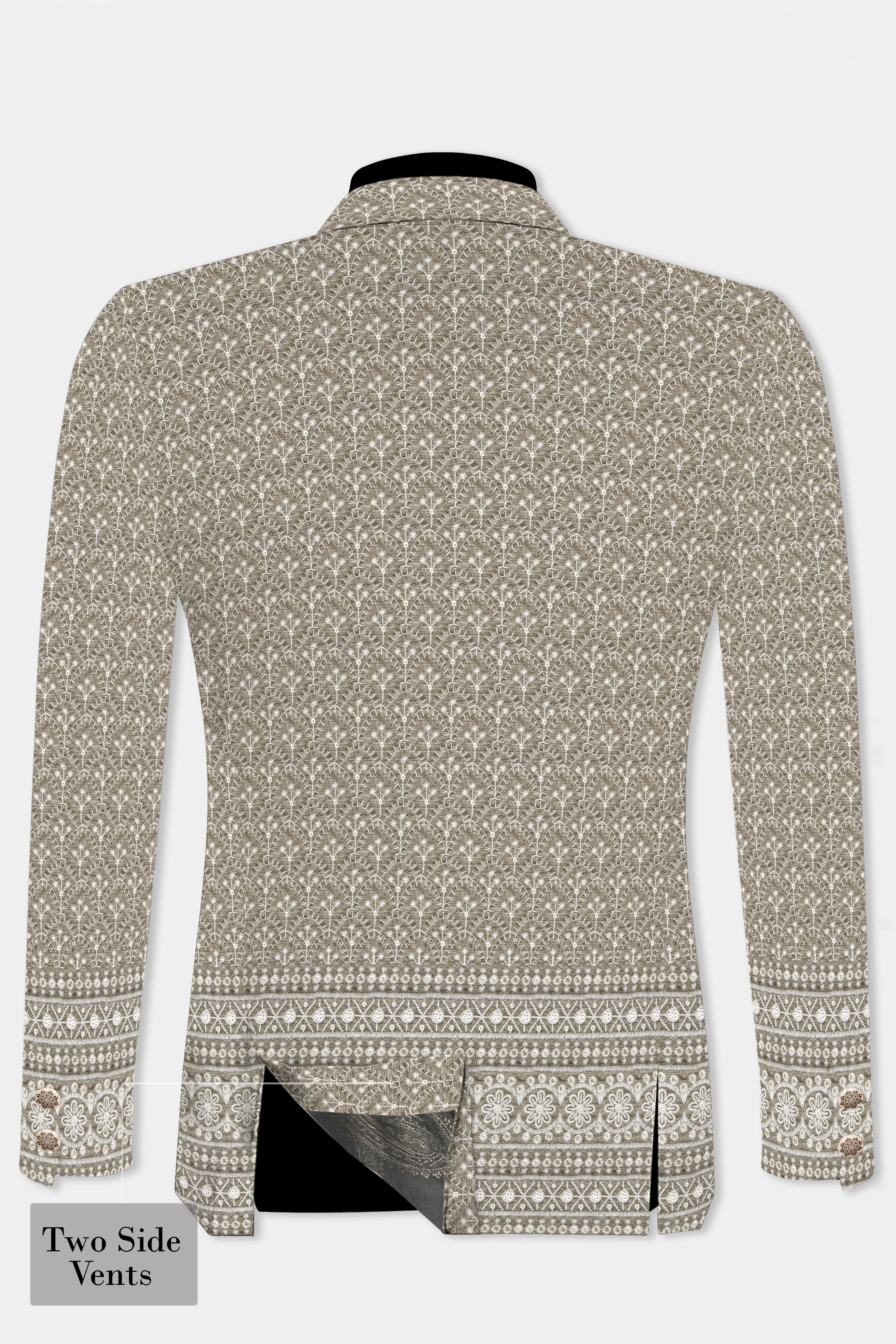 Martini Brown and White Thread Embroidered Bandhgala Jodhpuri BL3490-BG-36, BL3490-BG-38, BL3490-BG-40, BL3490-BG-42, BL3490-BG-44, BL3490-BG-46, BL3490-BG-49, BL3490-BG-50, BL3490-BG-52, BL3490-BG-54, BL3490-BG-56, BL3490-BG-58, BL3490-BG-60