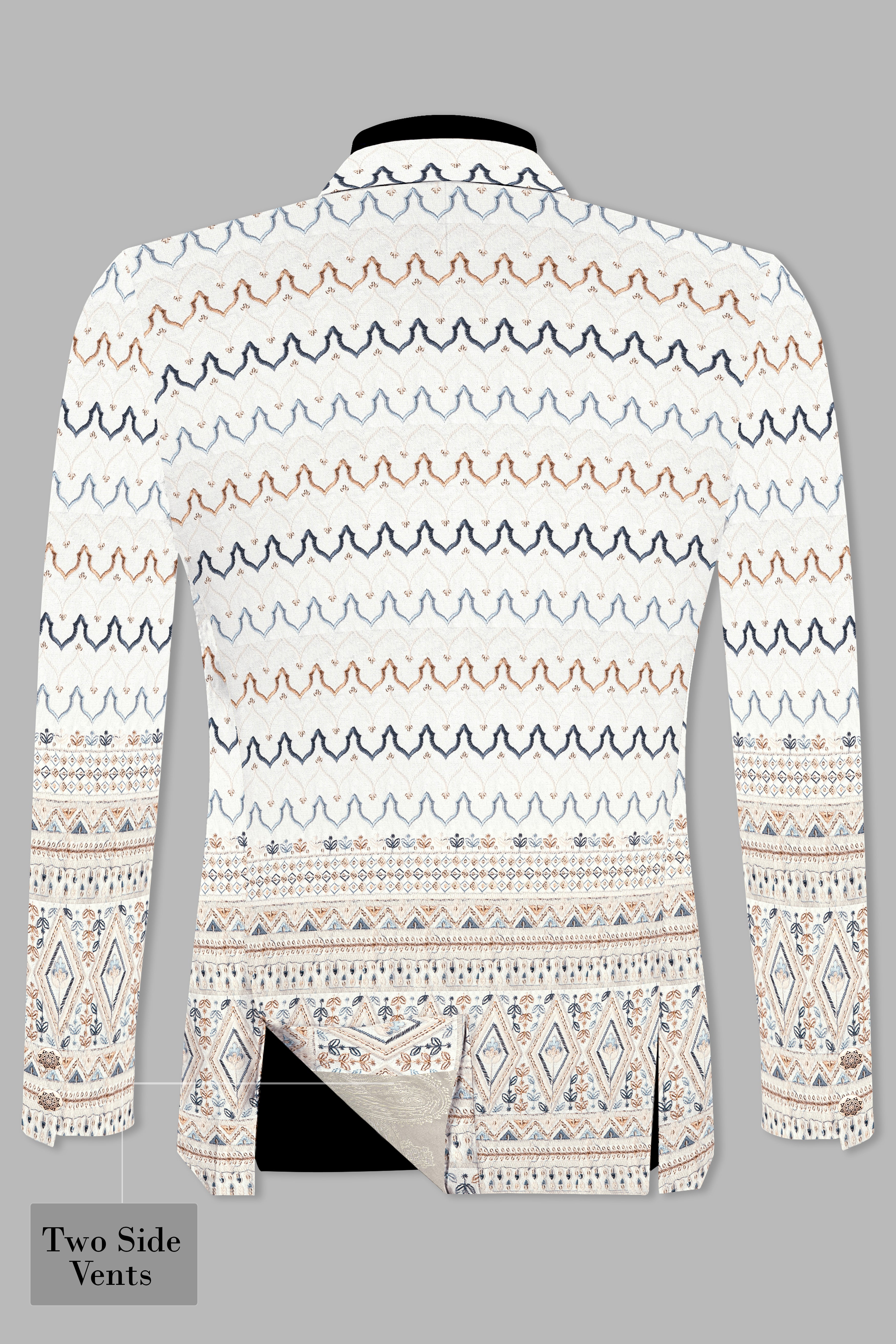 Bianca Cream and Casper Blue Thread Embroidered Bandhgala Jodhpuri BL3536-BG-36, BL3536-BG-38, BL3536-BG-40, BL3536-BG-42, BL3536-BG-44, BL3536-BG-46, BL3536-BG-48, BL3536-BG-50, BL3536-BG-52, BL3536-BG-54, BL3536-BG-56, BL3536-BG-58, BL3536-BG-60