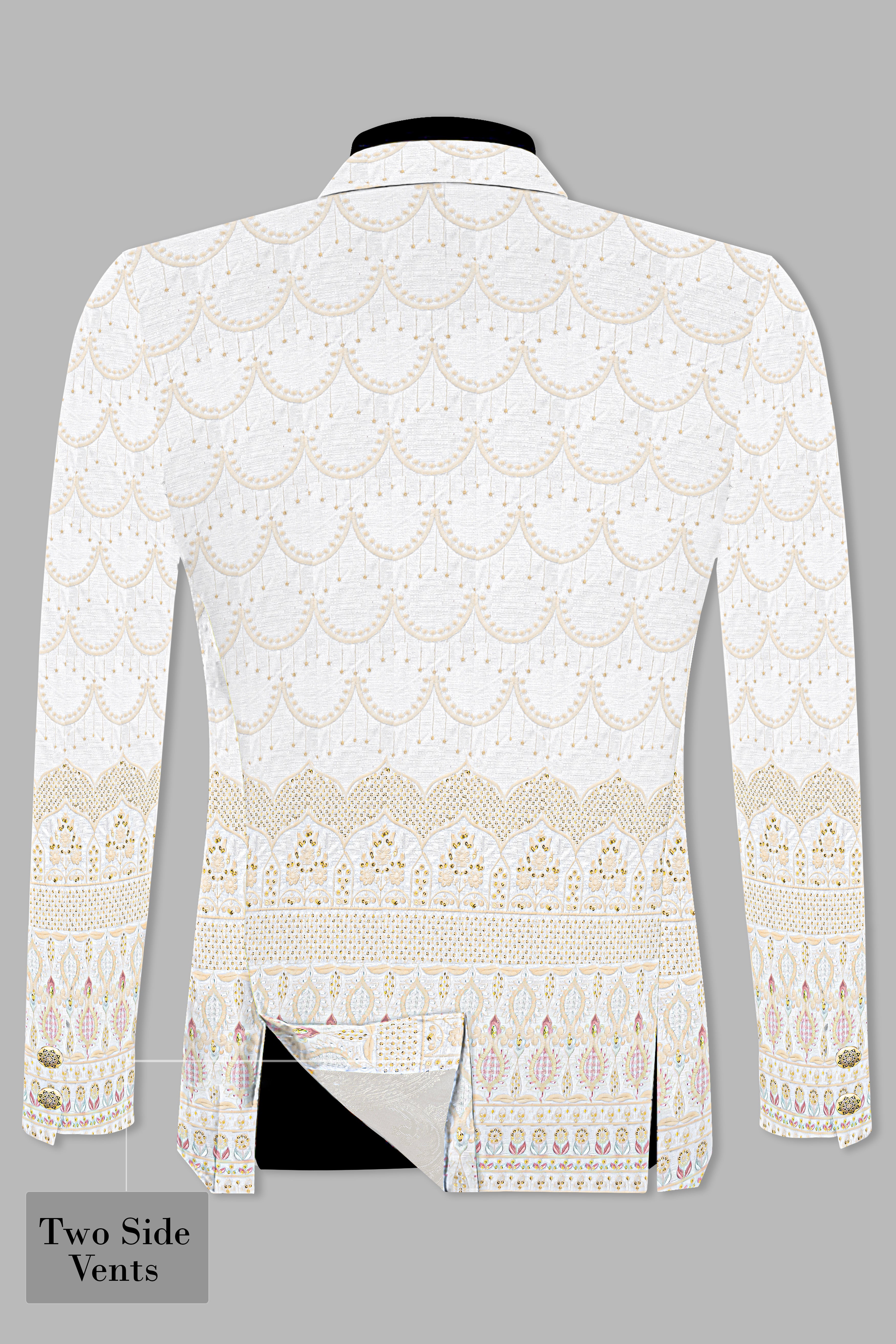 Sand Cream Sequin and Thread Embroidered Bandhgala Jodhpuri BL3539-BG-36, BL3539-BG-38, BL3539-BG-40, BL3539-BG-42, BL3539-BG-44, BL3539-BG-46, BL3539-BG-48, BL3539-BG-50, BL3539-BG-52, BL3539-BG-54, BL3539-BG-56, BL3539-BG-58, BL3539-BG-60