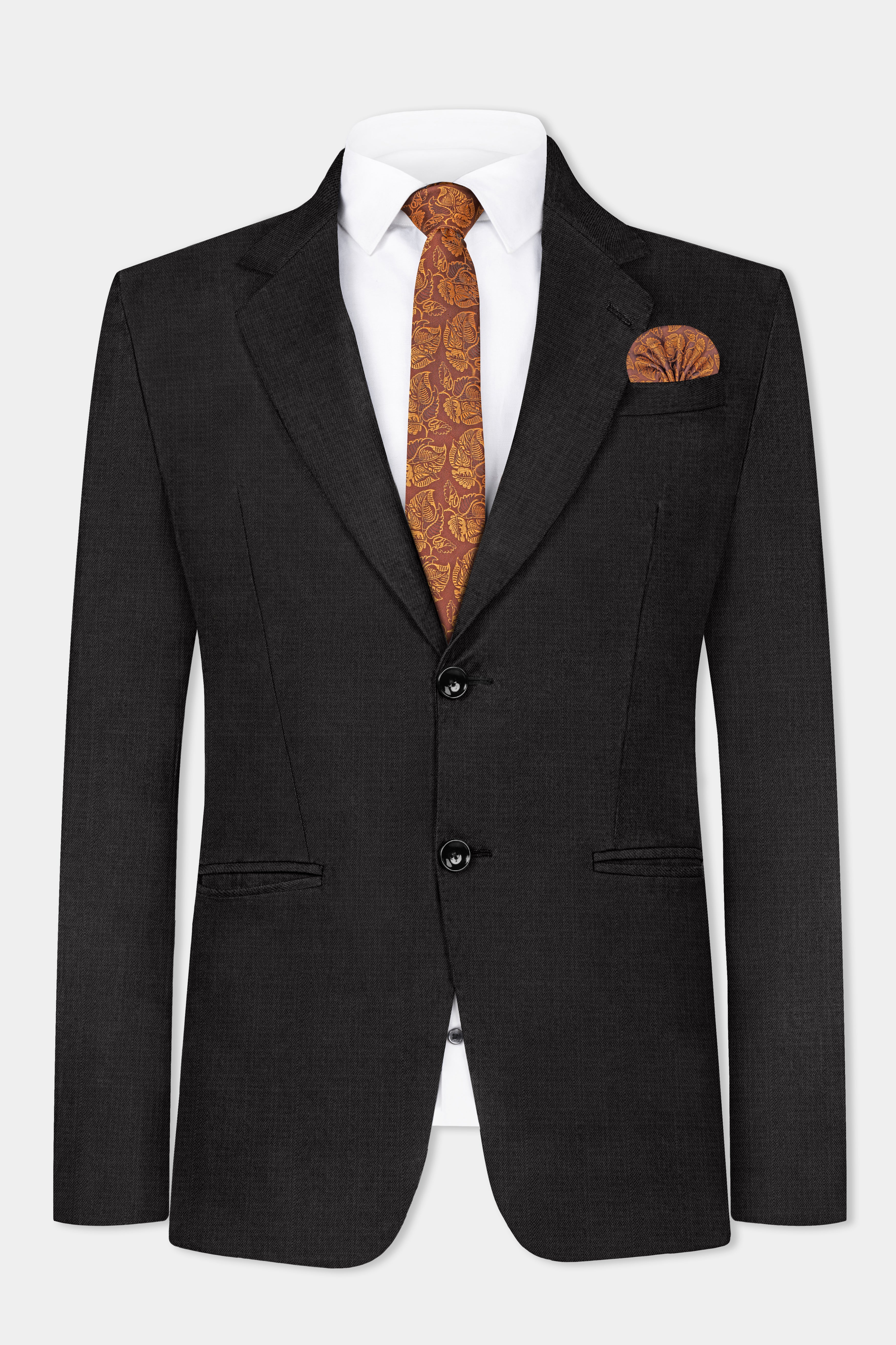 Zeus Gray Textured Wool Rich Blazer