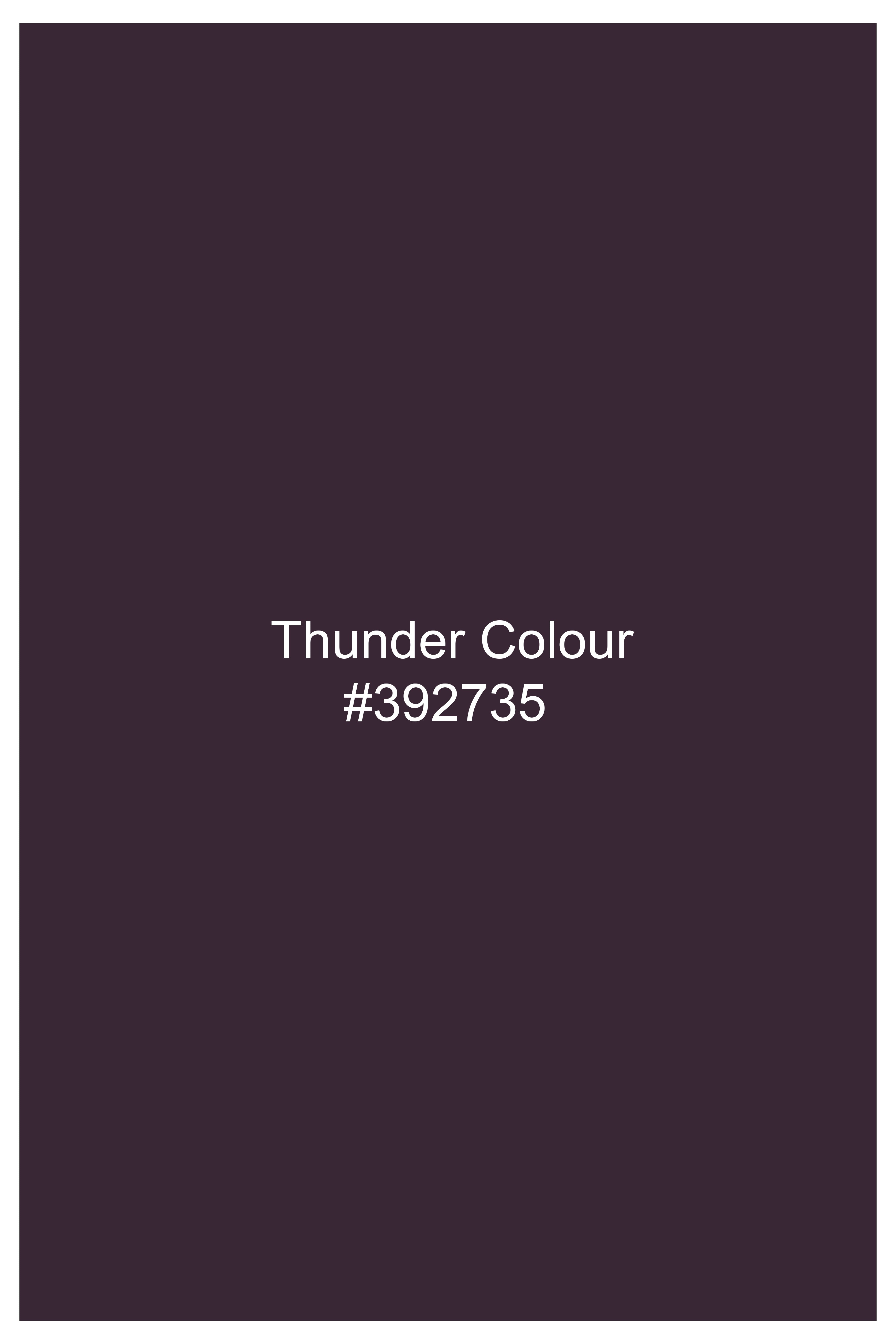 Thunder Purple Textured Wool Rich Double Breasted Suit