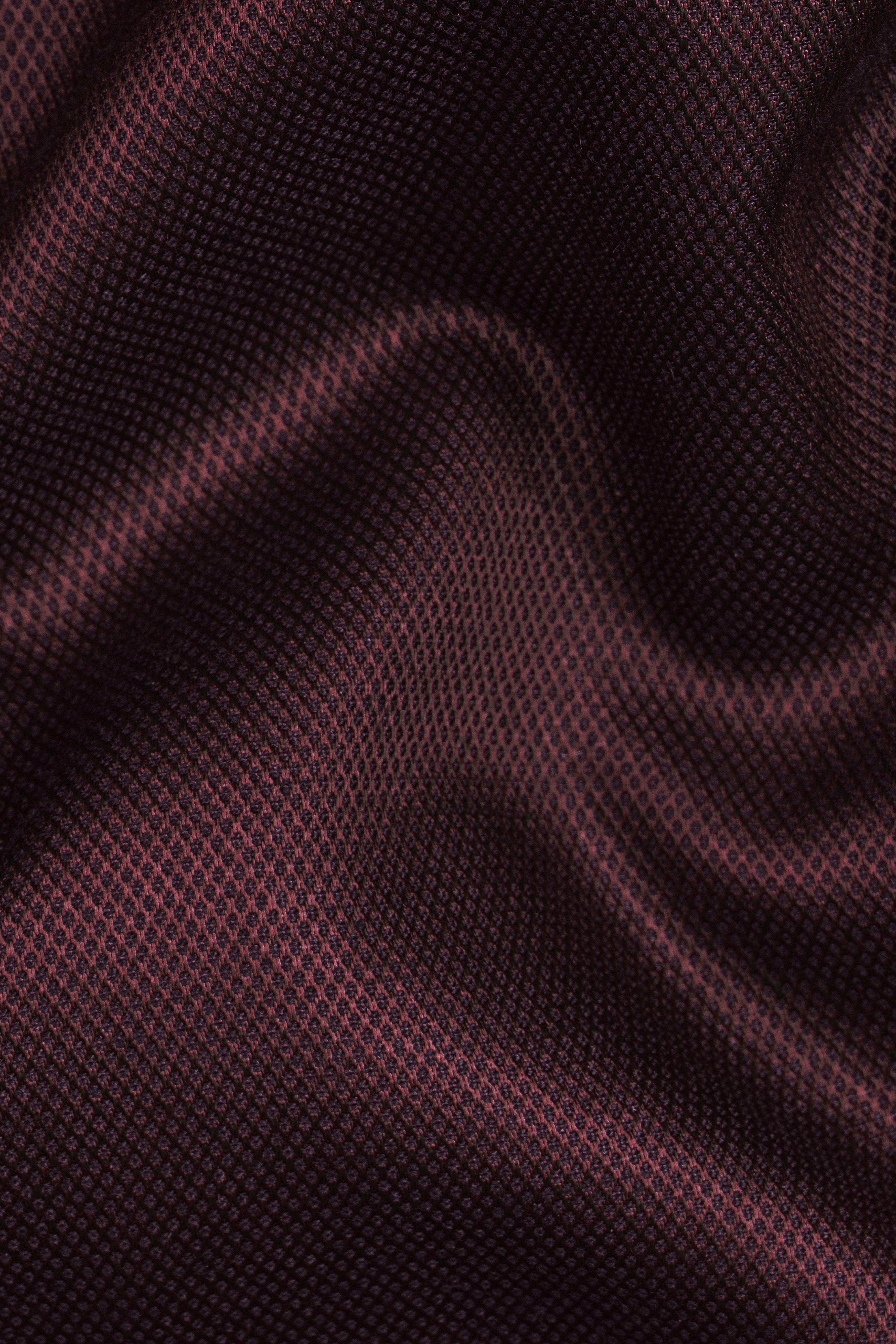 Eclipse Maroon Textured Wool Rich Bandhgala Blazer