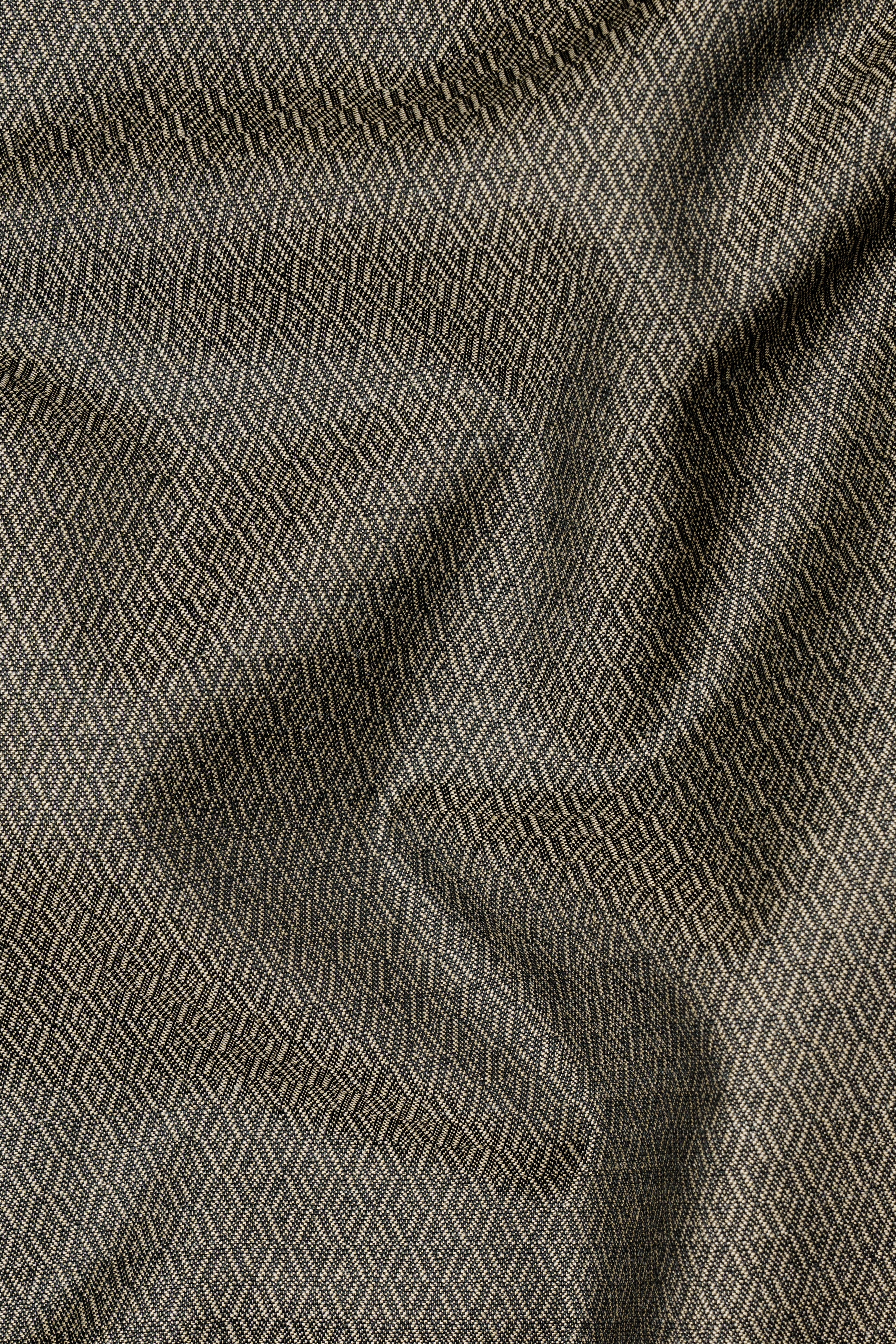 Wenge Brown Dobby Textured wool blend Double breasted Blazer