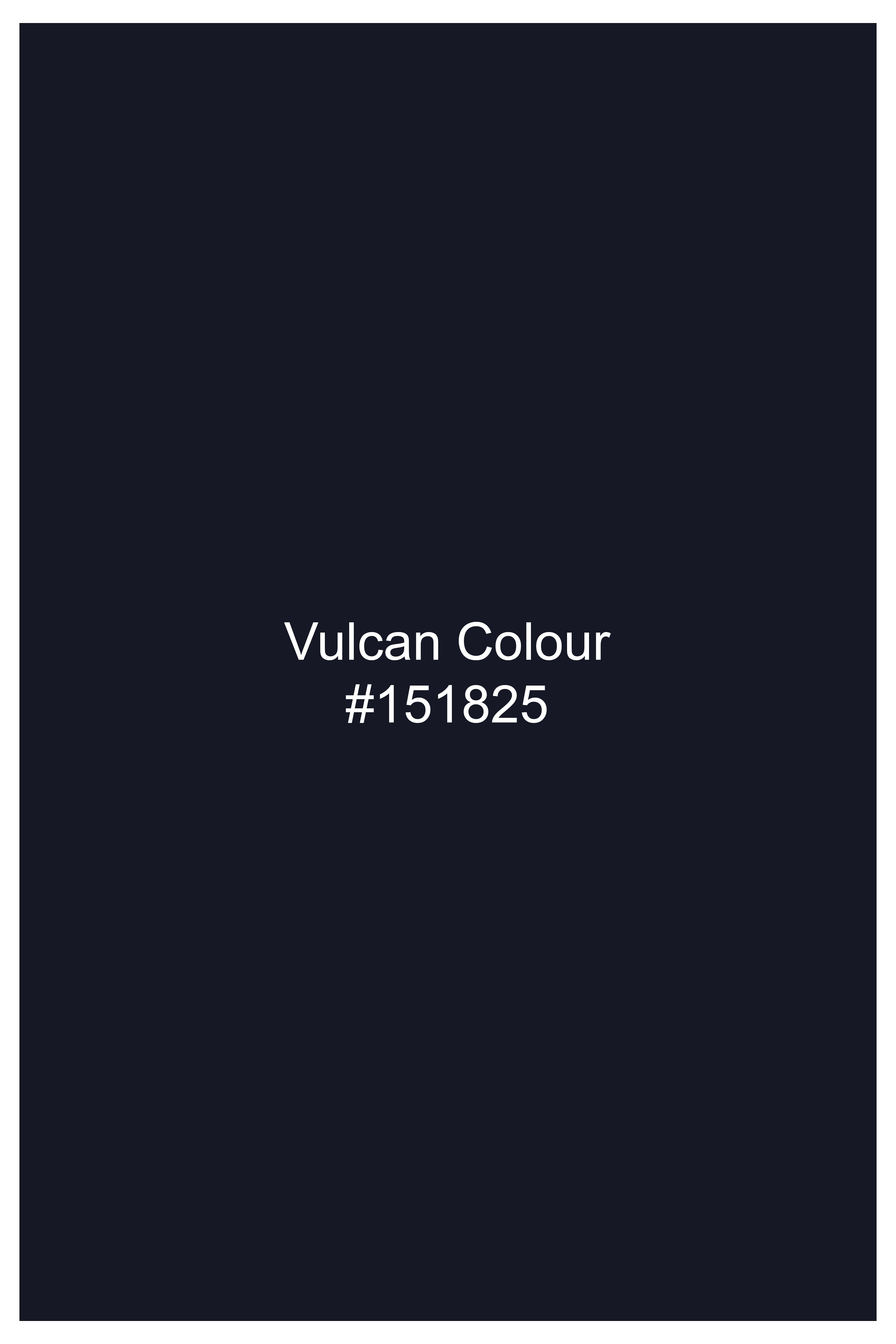 Vulcan Blue Solid Wool Blend Double Breasted Blazer