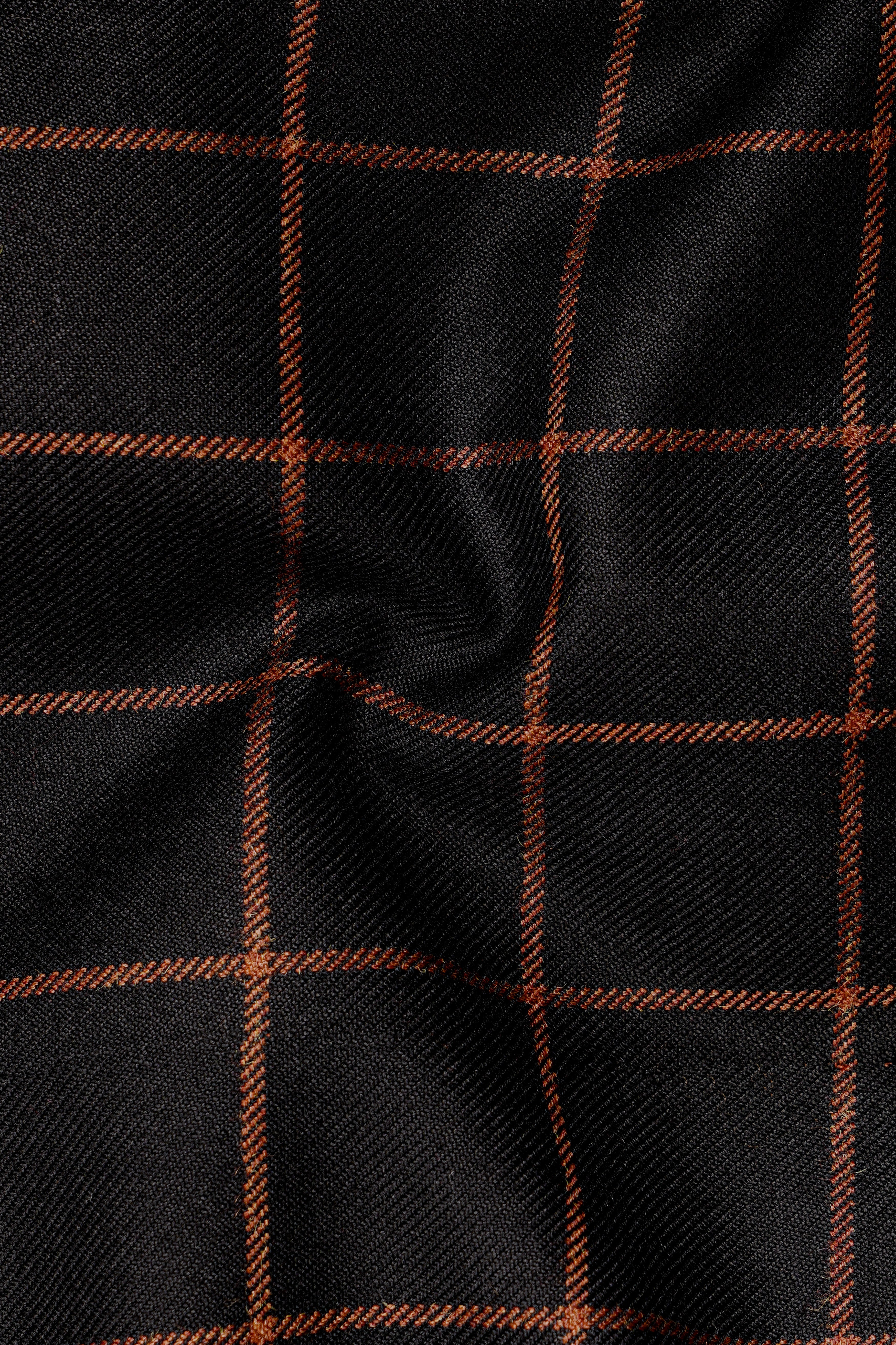 Jade Black with Potters Orange Windowpane Tweed Blazer
