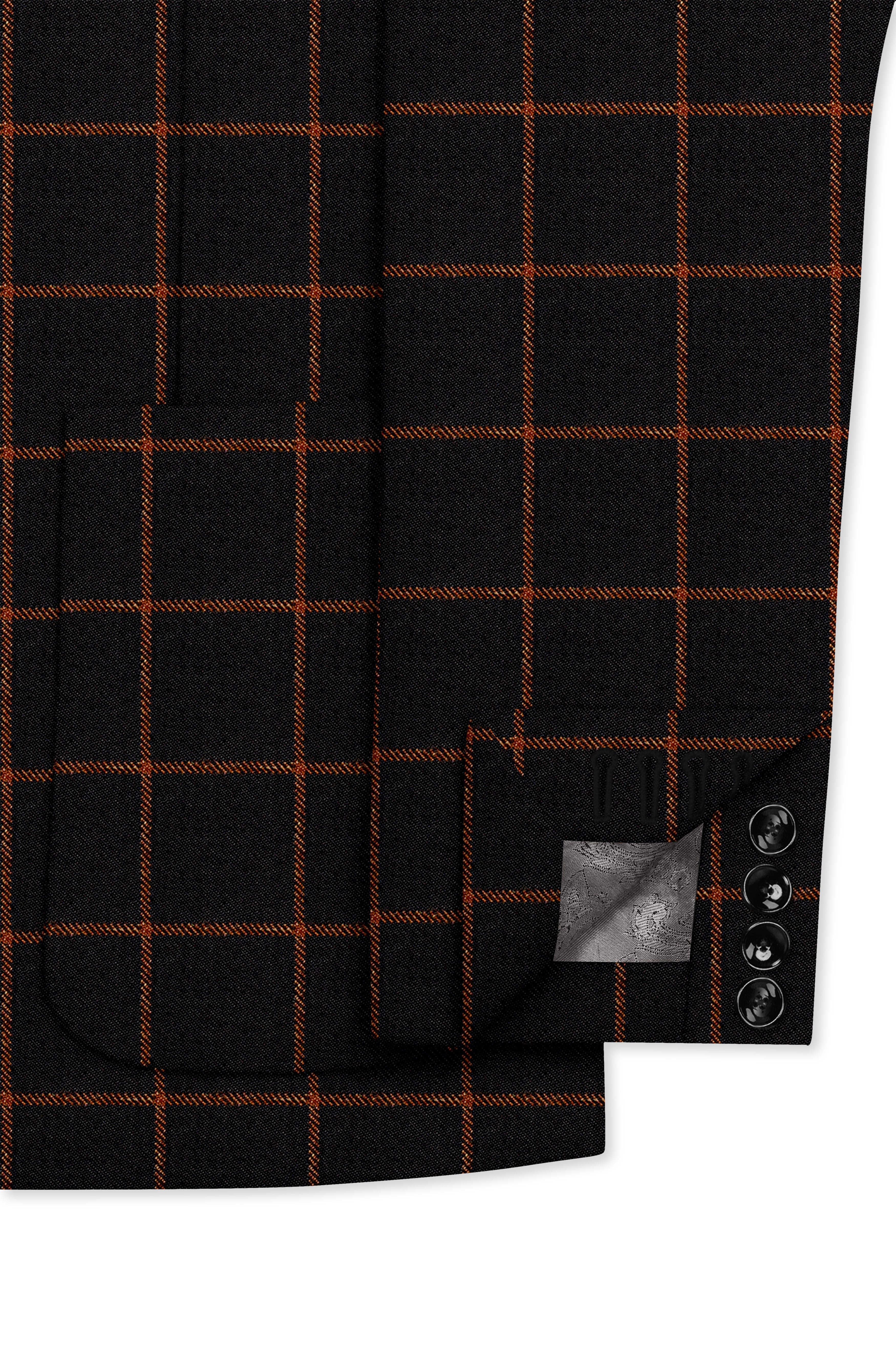 Jade Black with Potters Orange Windowpane Tweed Blazer