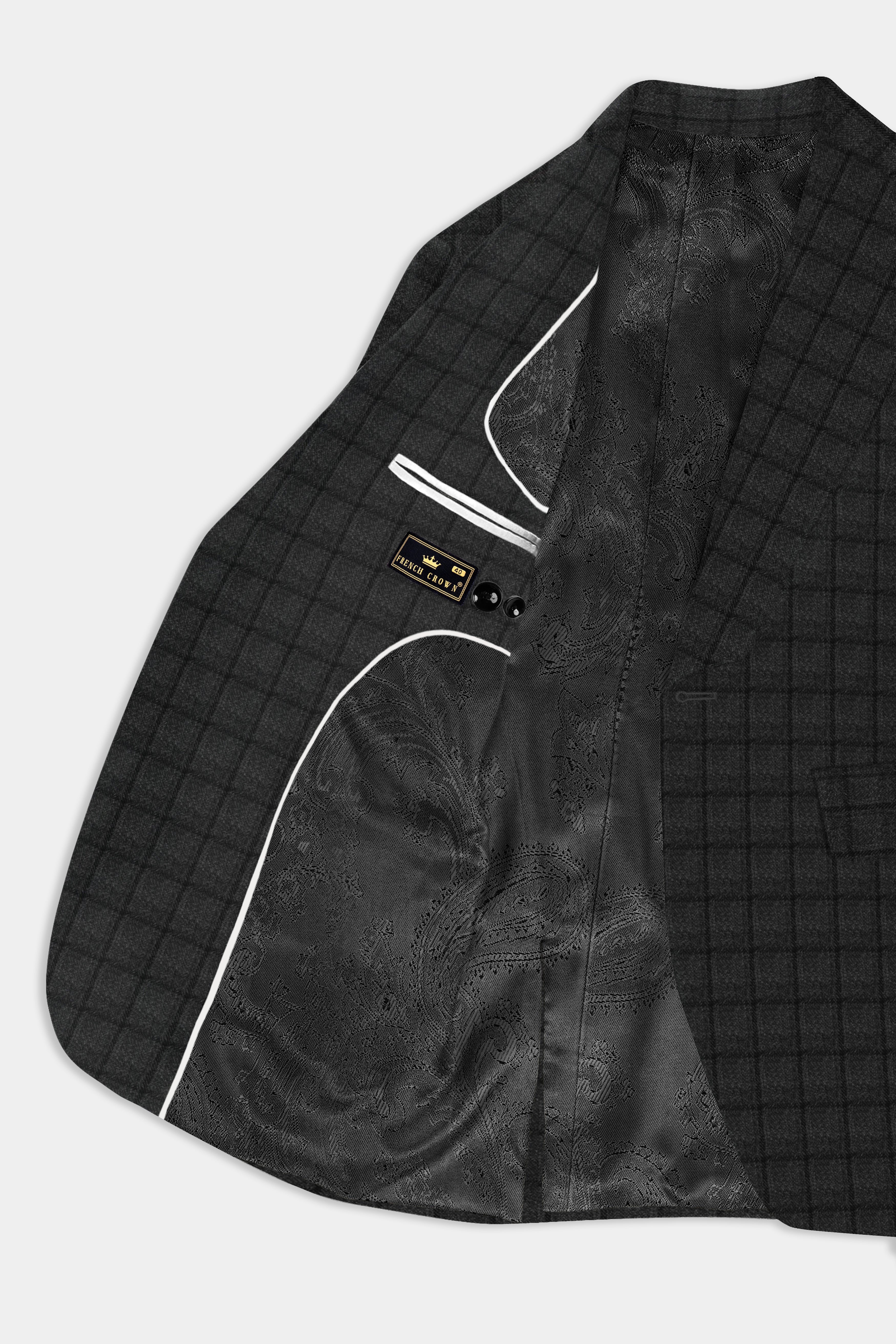Zeus Gray Plaid Tweed Blazer