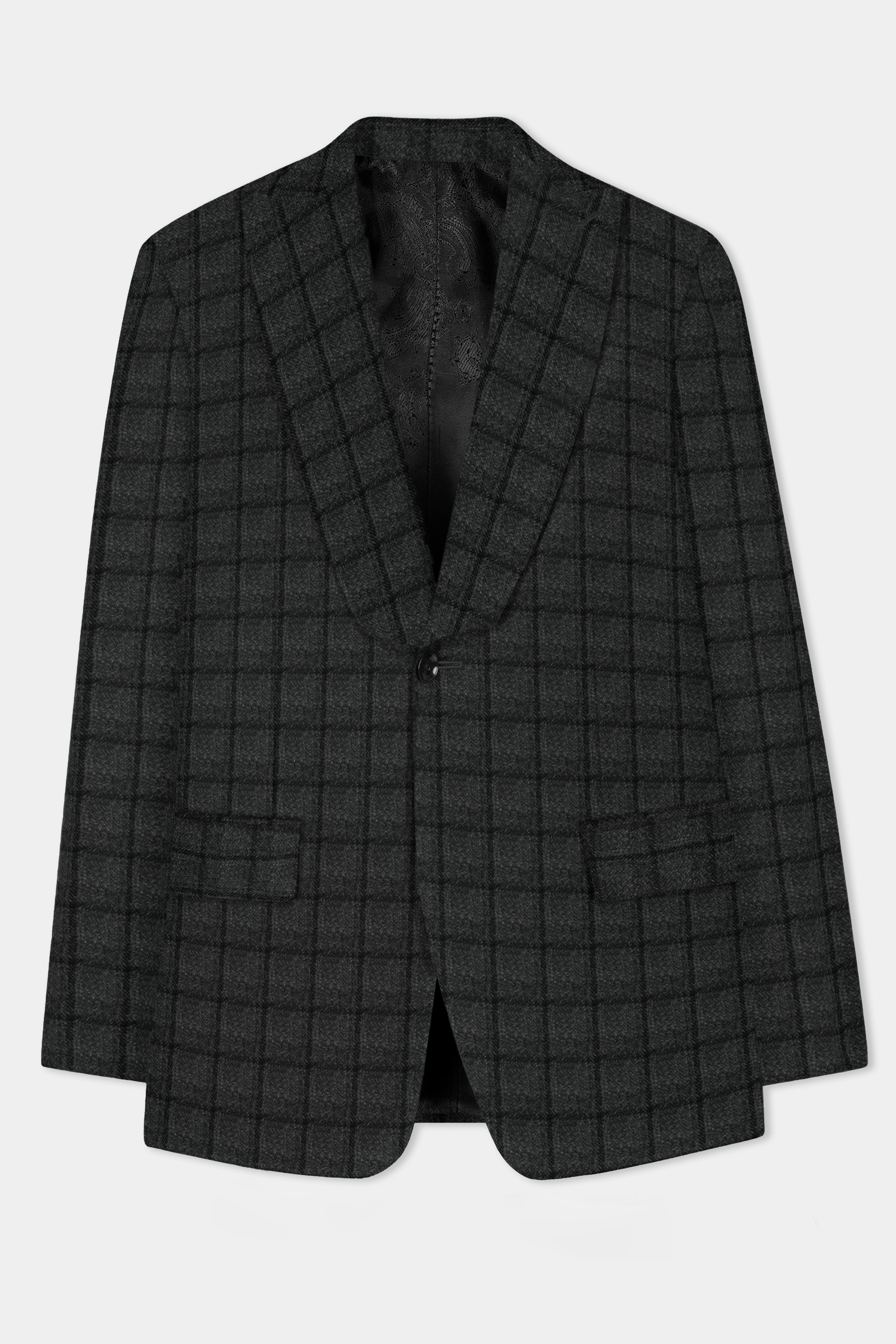 Zeus Gray Plaid Tweed Blazer