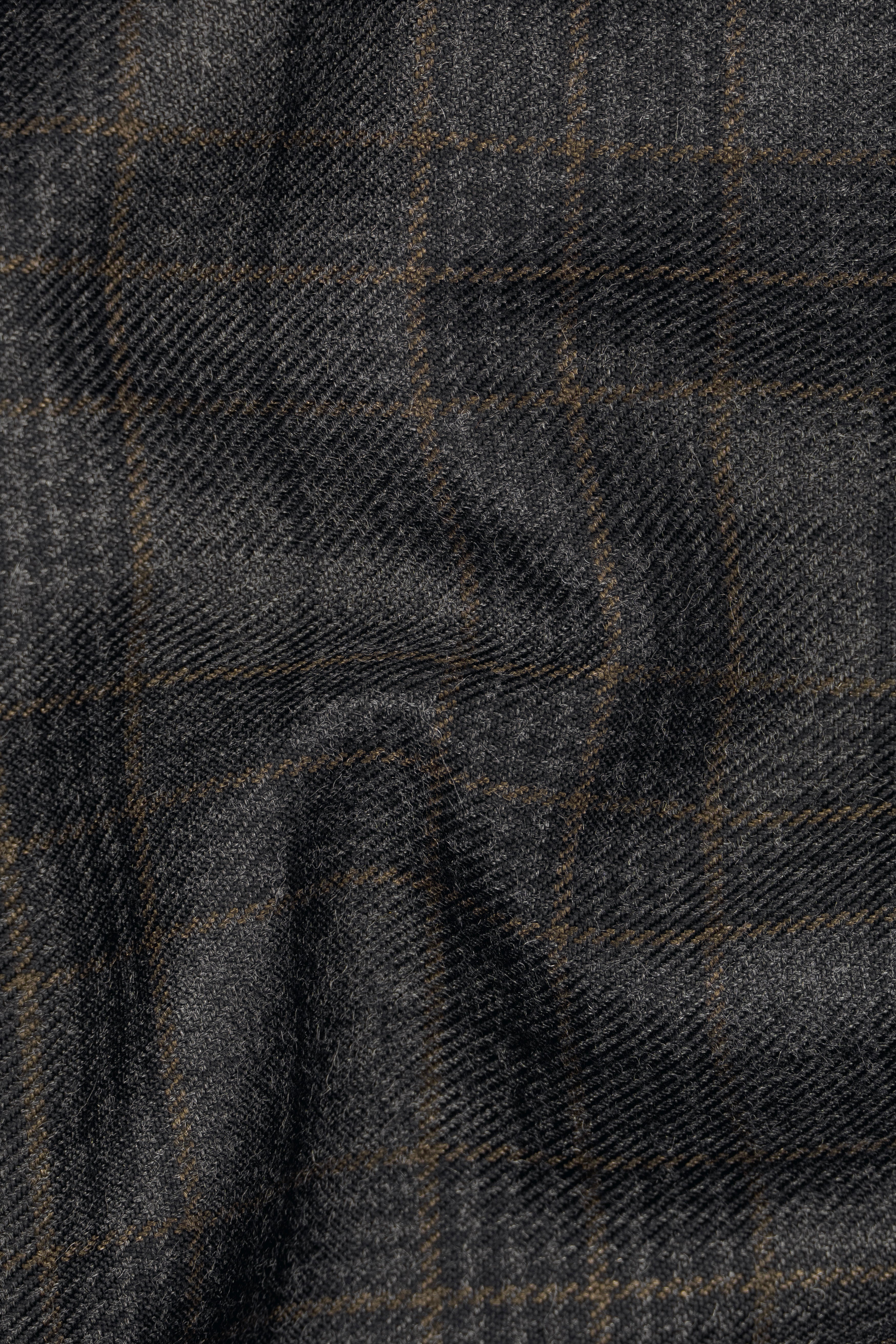 Charcoal Gray Plaid Tweed Blazer