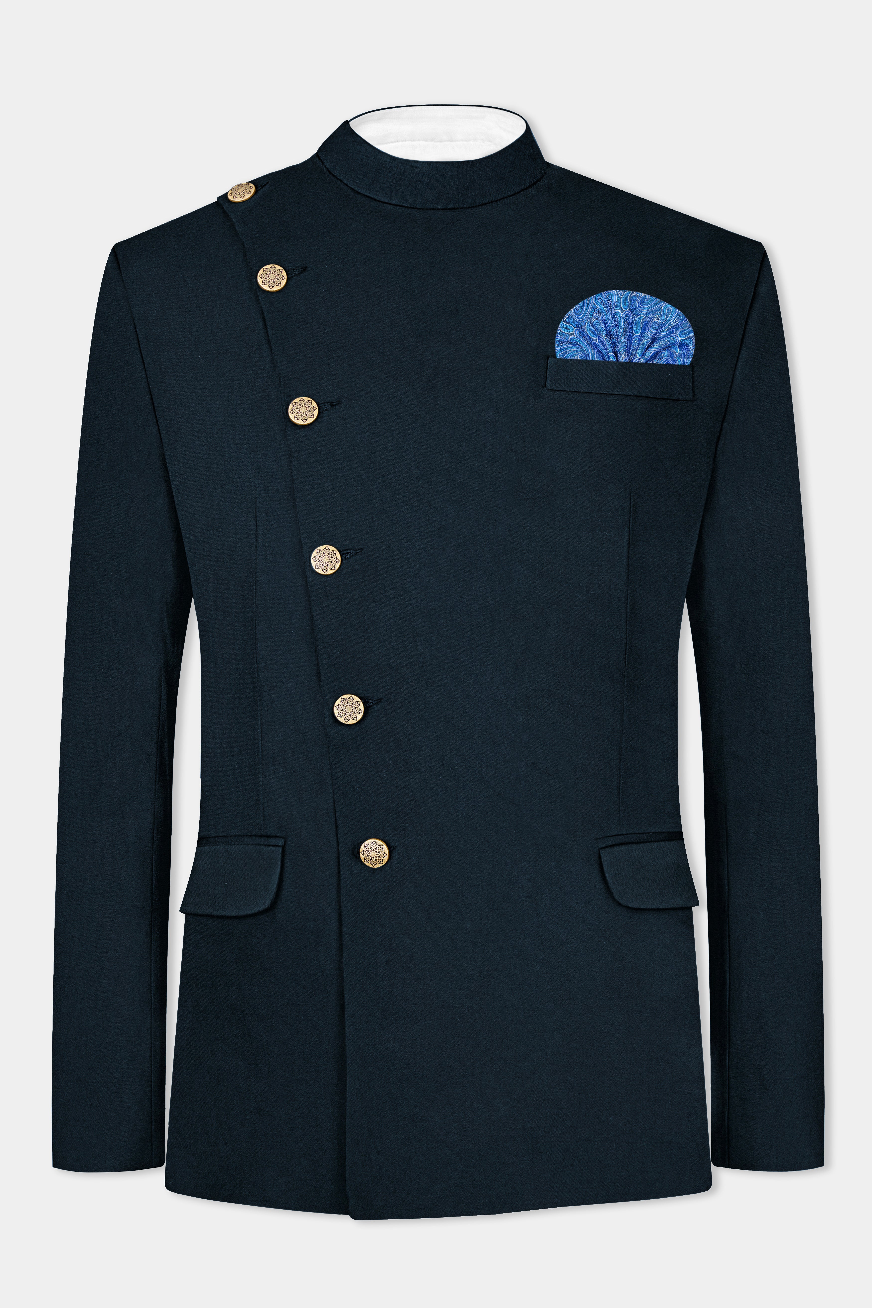 Dark Jungle Green Solid Premium Cotton Blazer
