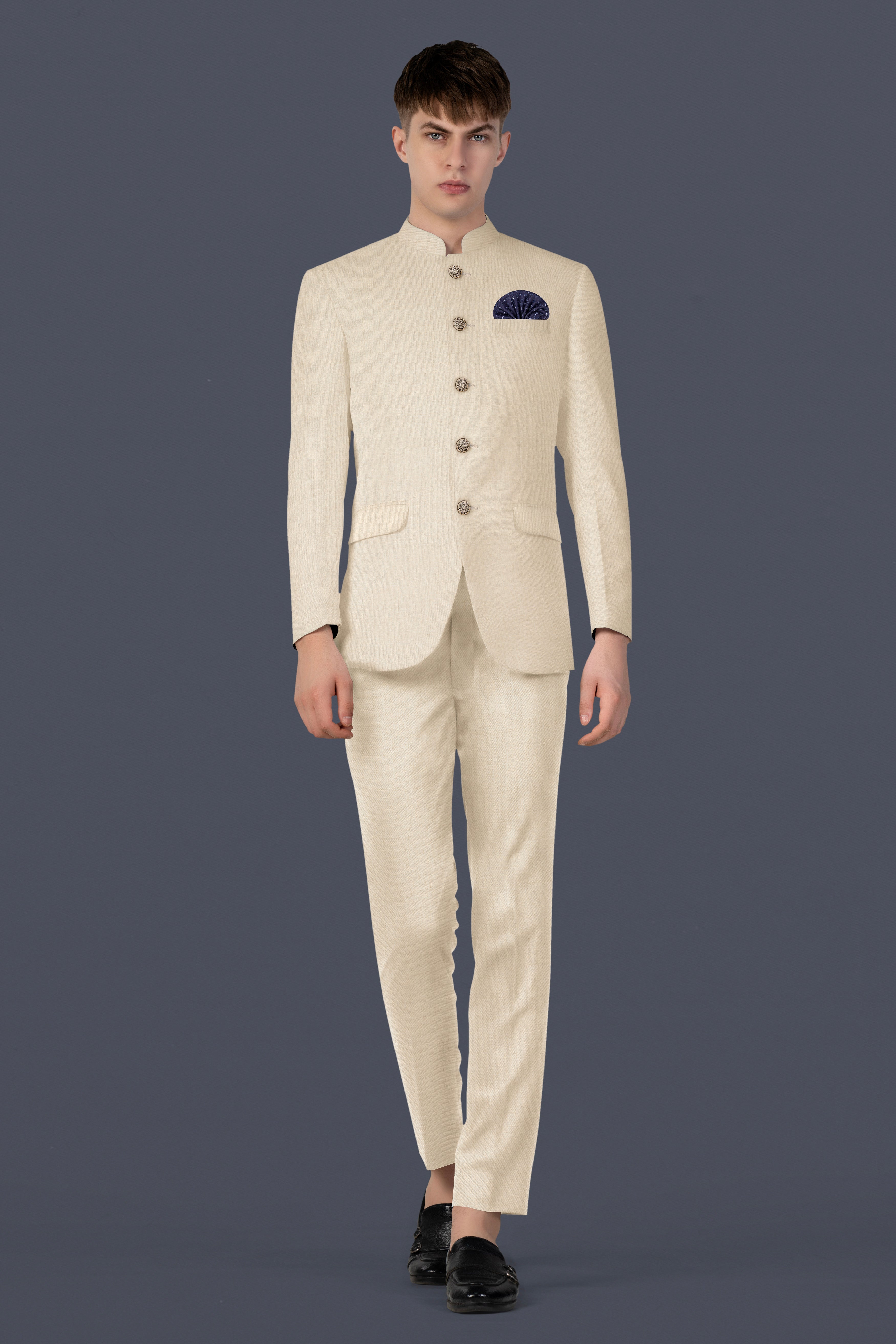 Mercury Cream Bandhgala Blazer