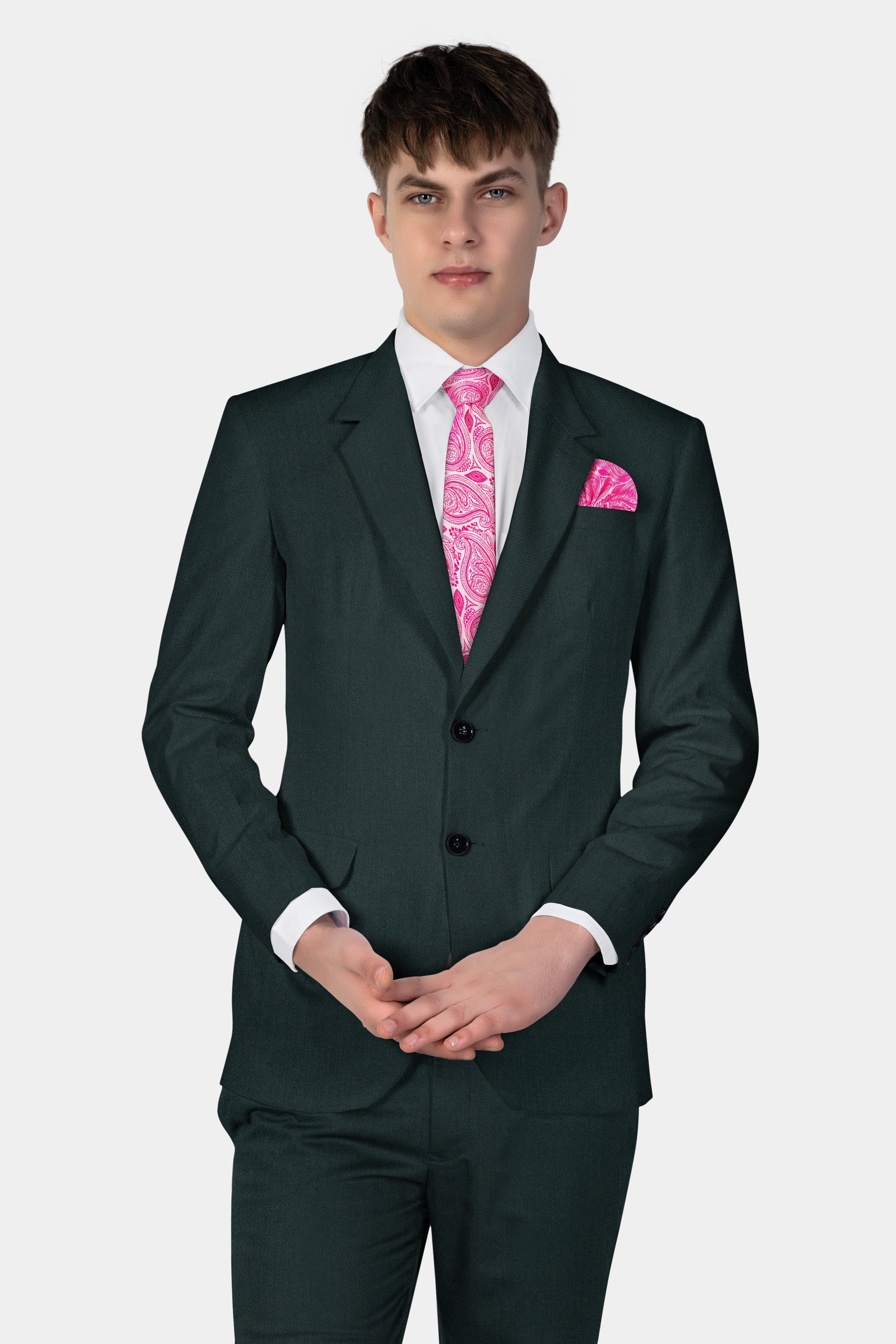 Timber Green Wool Rich Single Breasted Blazer
