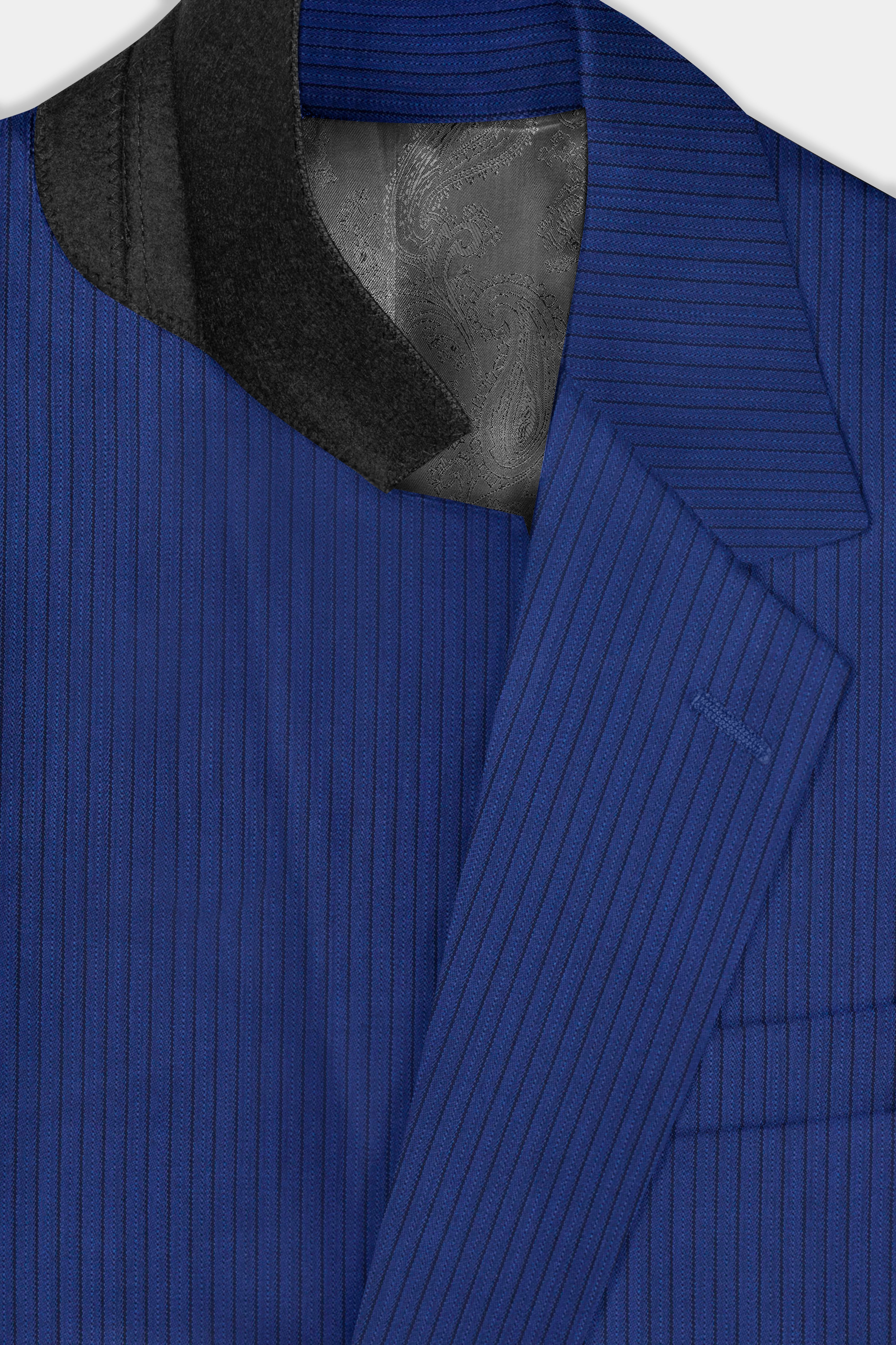 Bunting Blue Striped Wool Blend Blazer