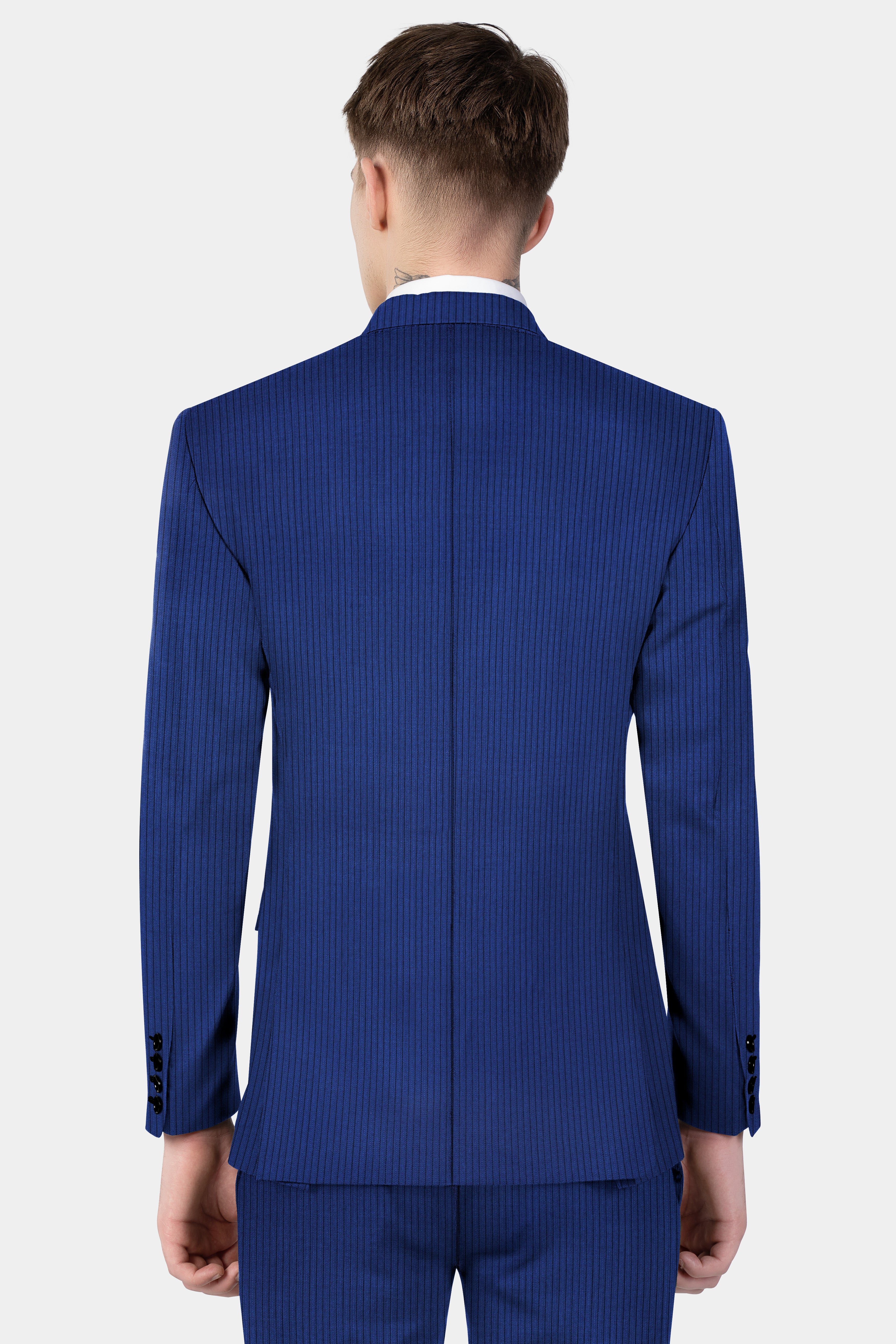 Bunting Blue Striped Wool Blend Blazer