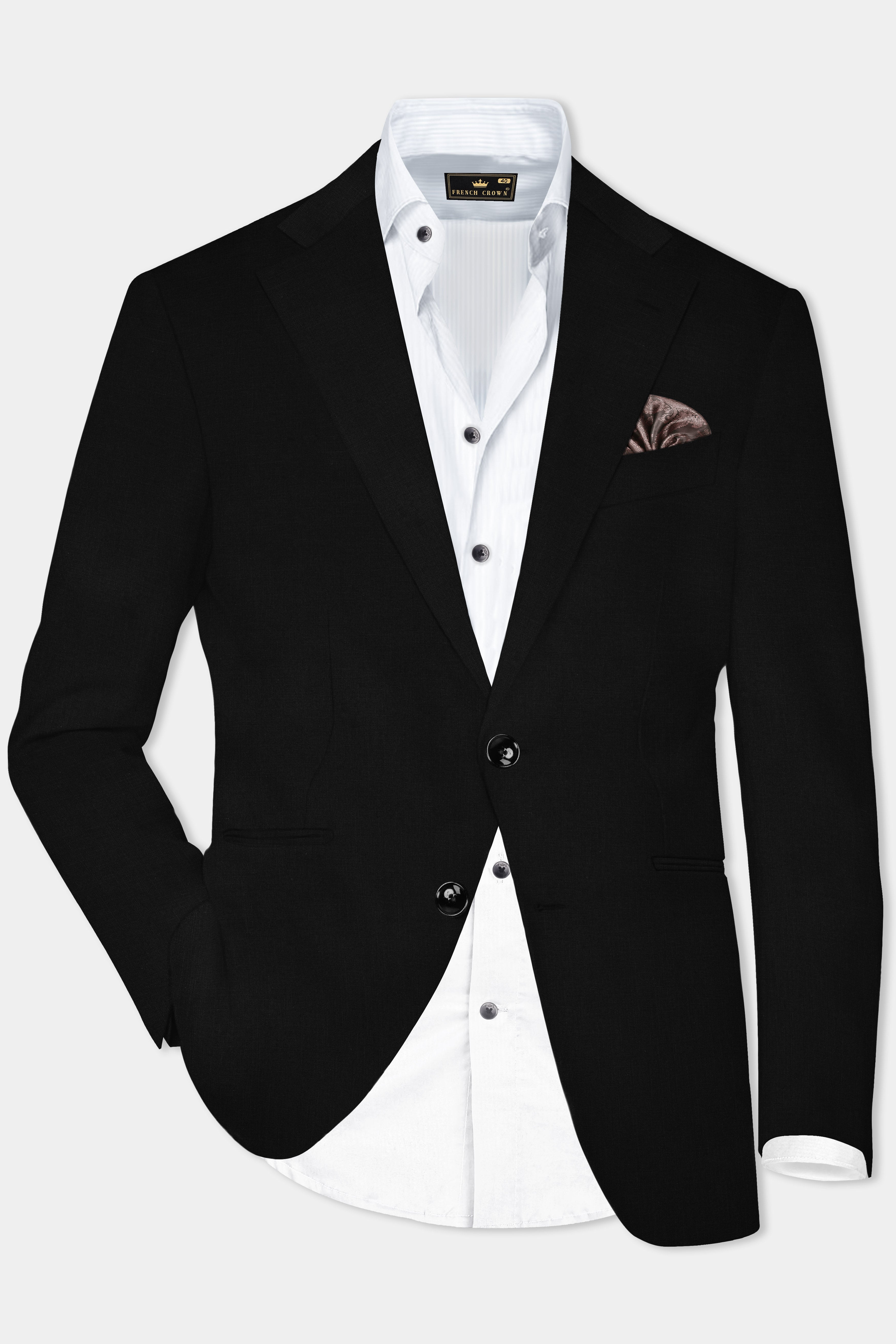 Jade Black Linen Performance Blazer