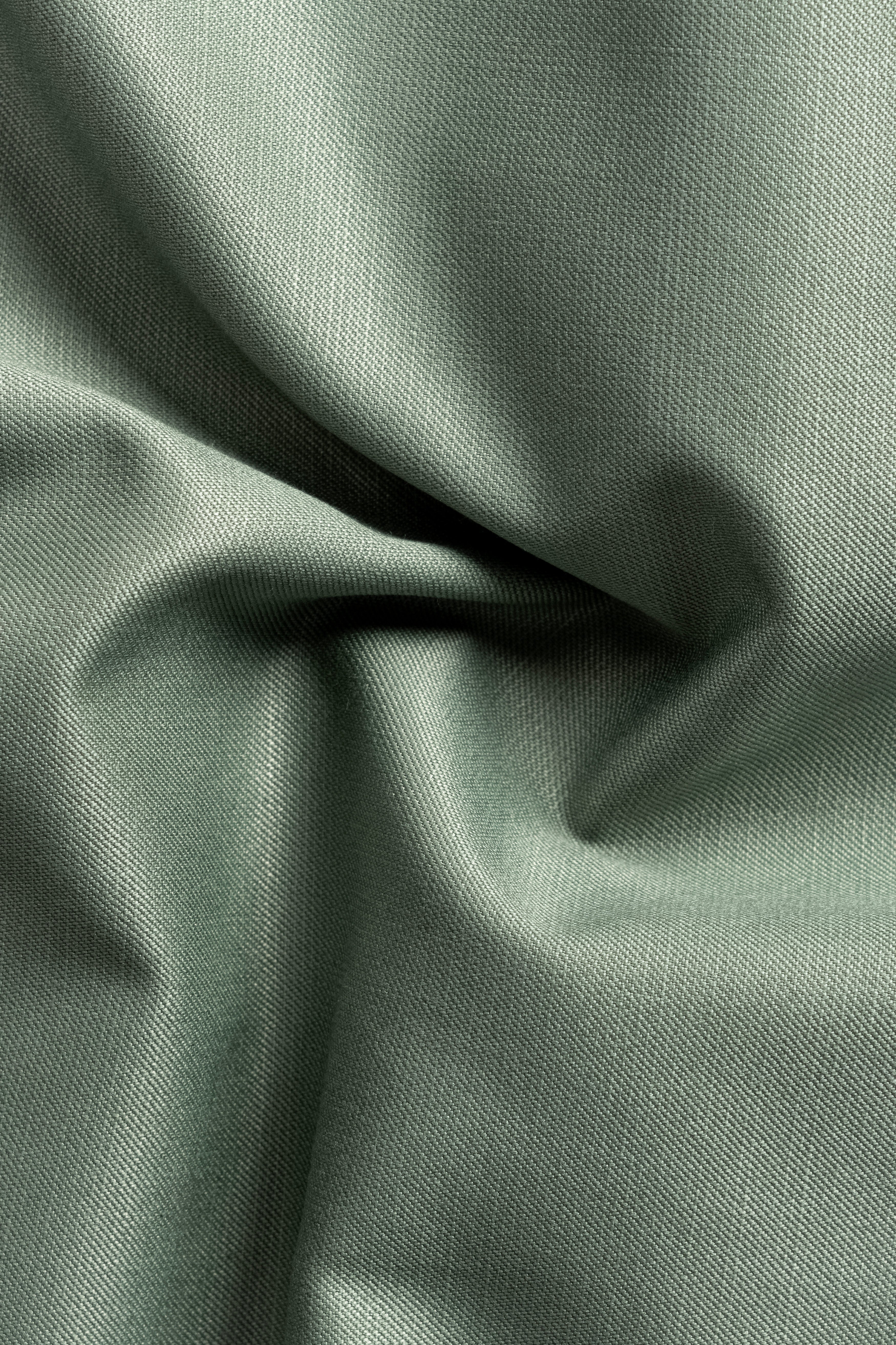 Spanish Green Solid Wool Rich Double Breasted Slight Stretch Blazer