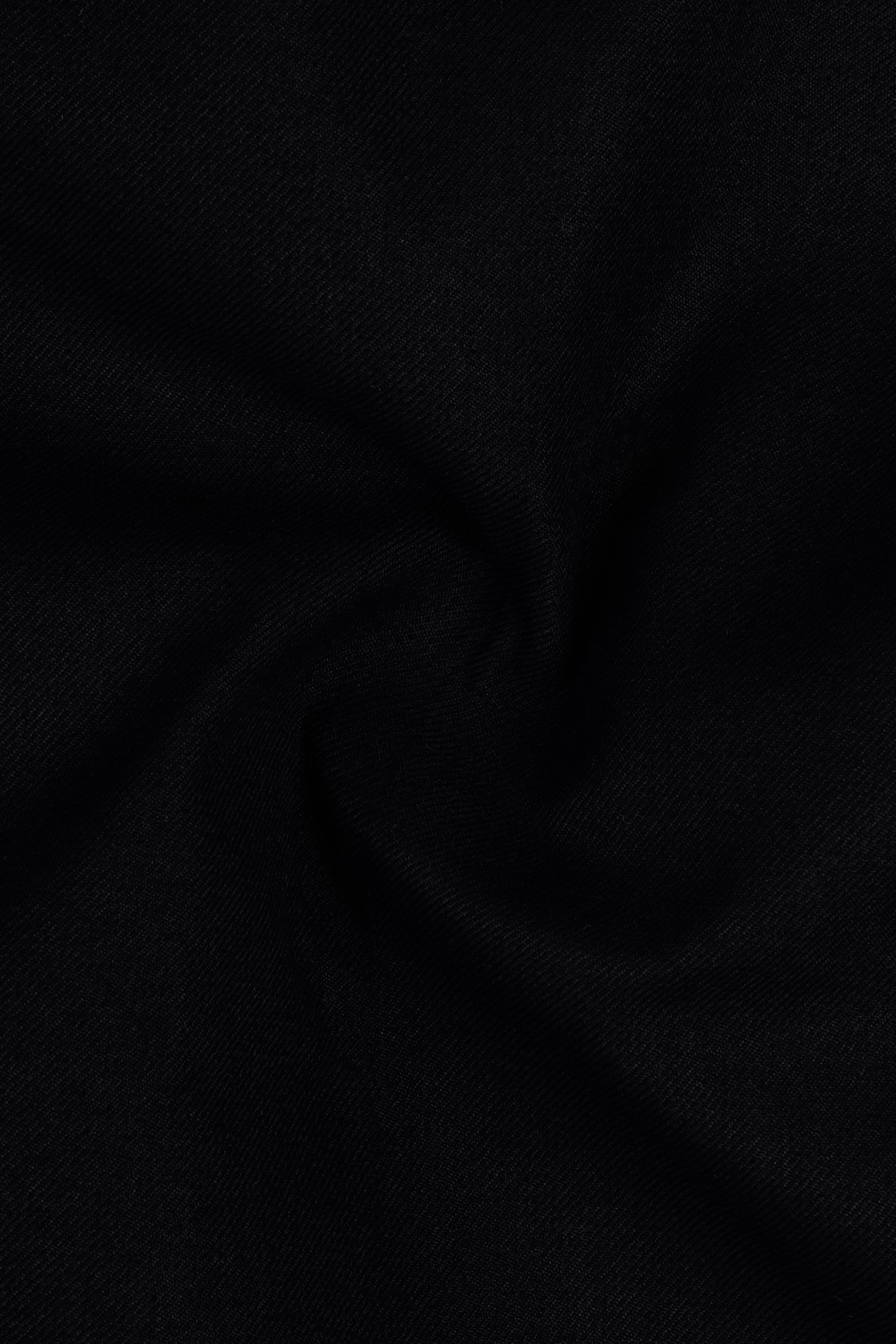 Jade Black Solid Wool Rich Double Breasted Blazer