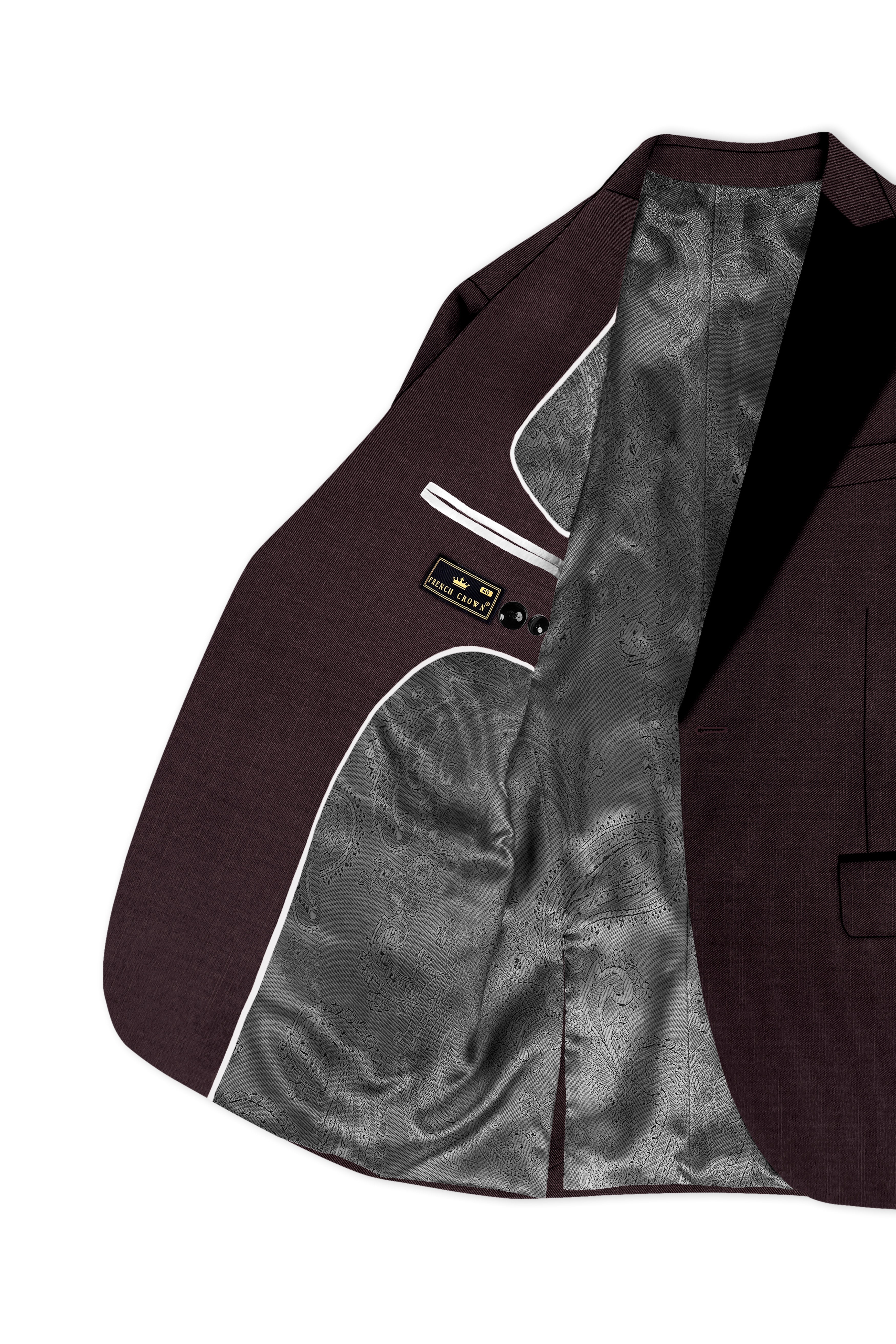 Espresso-Hickory Brown Solid Wool Rich Peak Lapel Tuxedo Slight Stretch Blazer