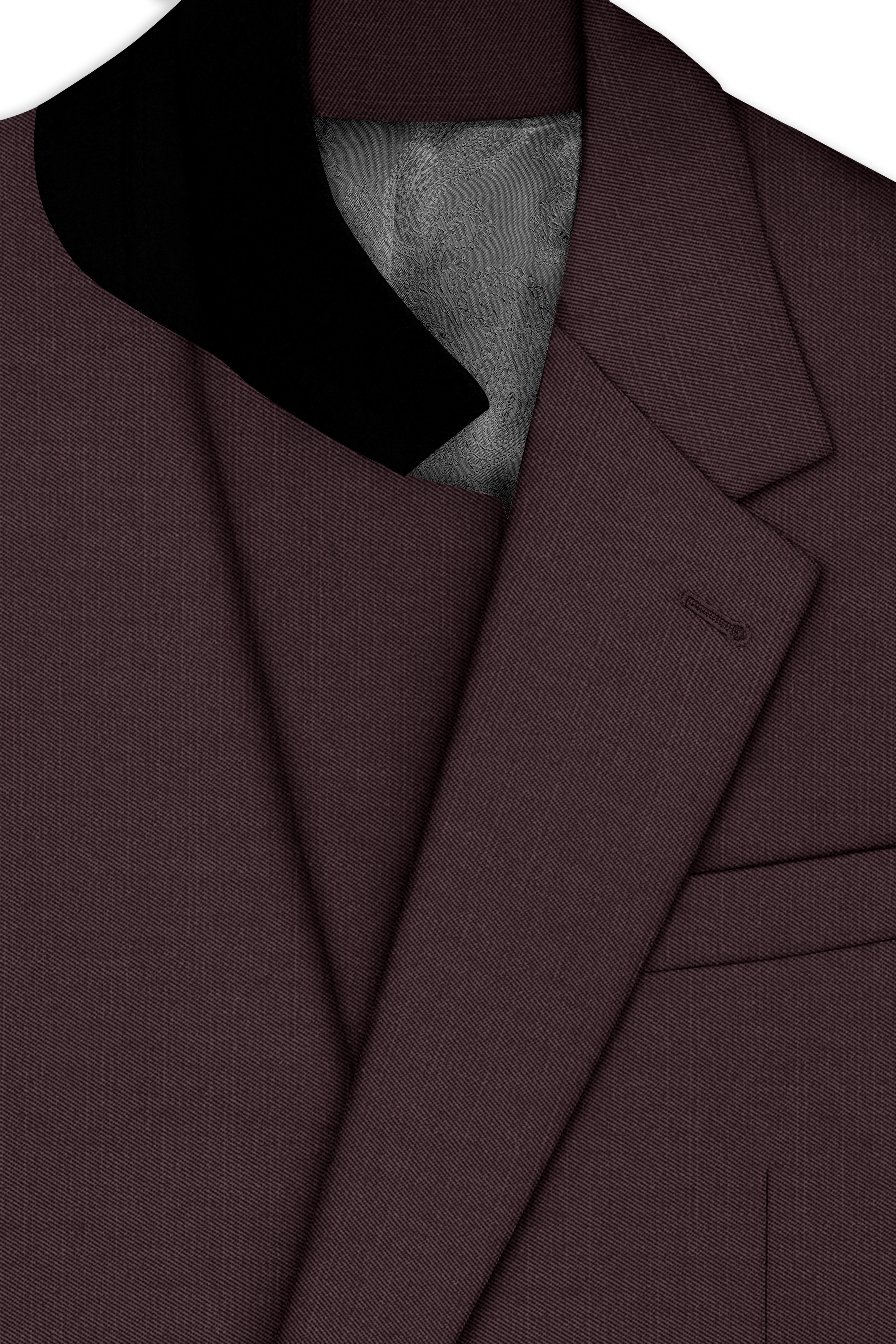 Espresso-Hickory Brown Solid Wool Rich Single Breasted Slight Stretch Blazer