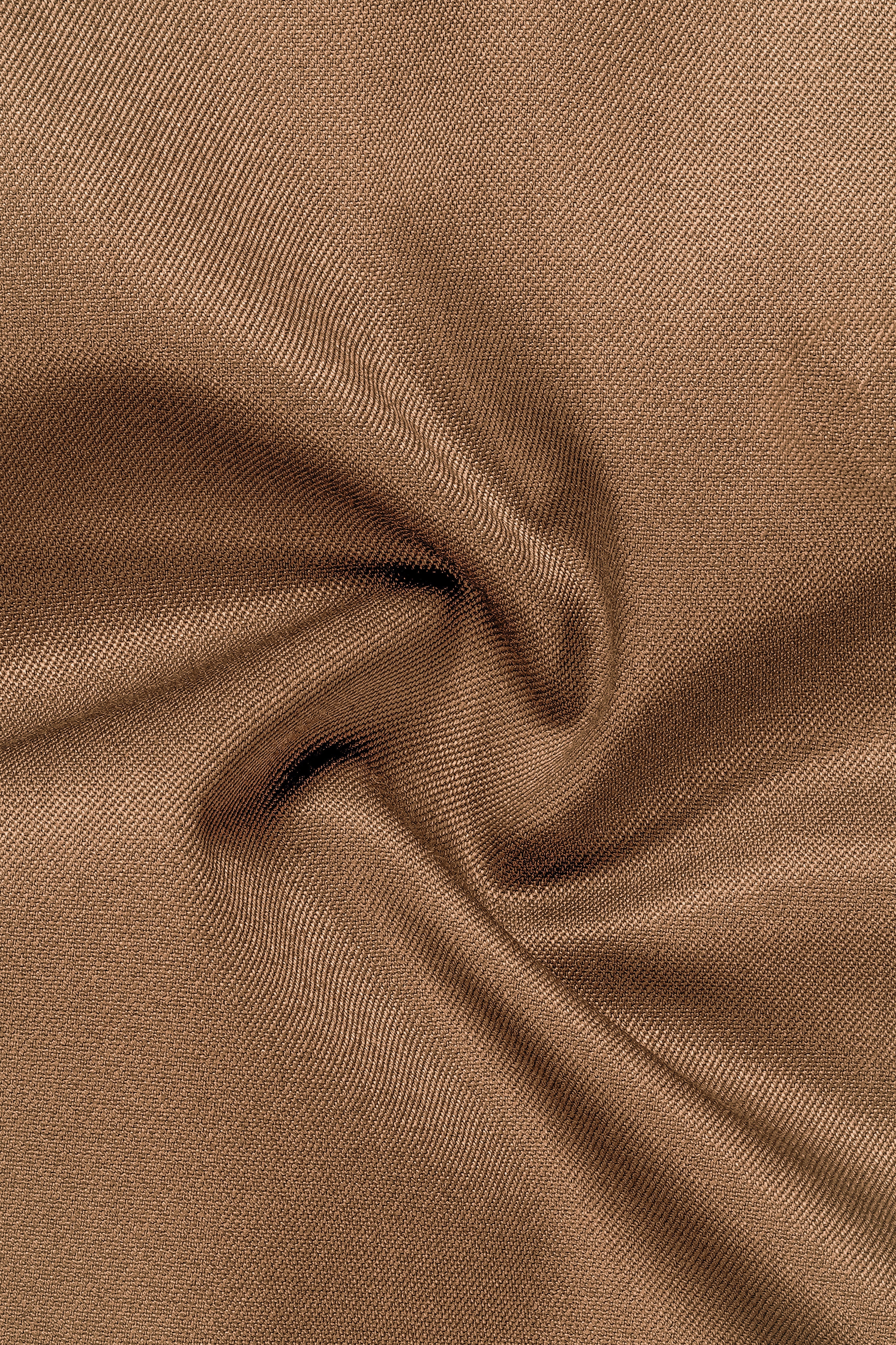 Bronze-Tawny Brown Solid Wool Rich Peak Lapel Tuxedo Slight Stretch Blazer