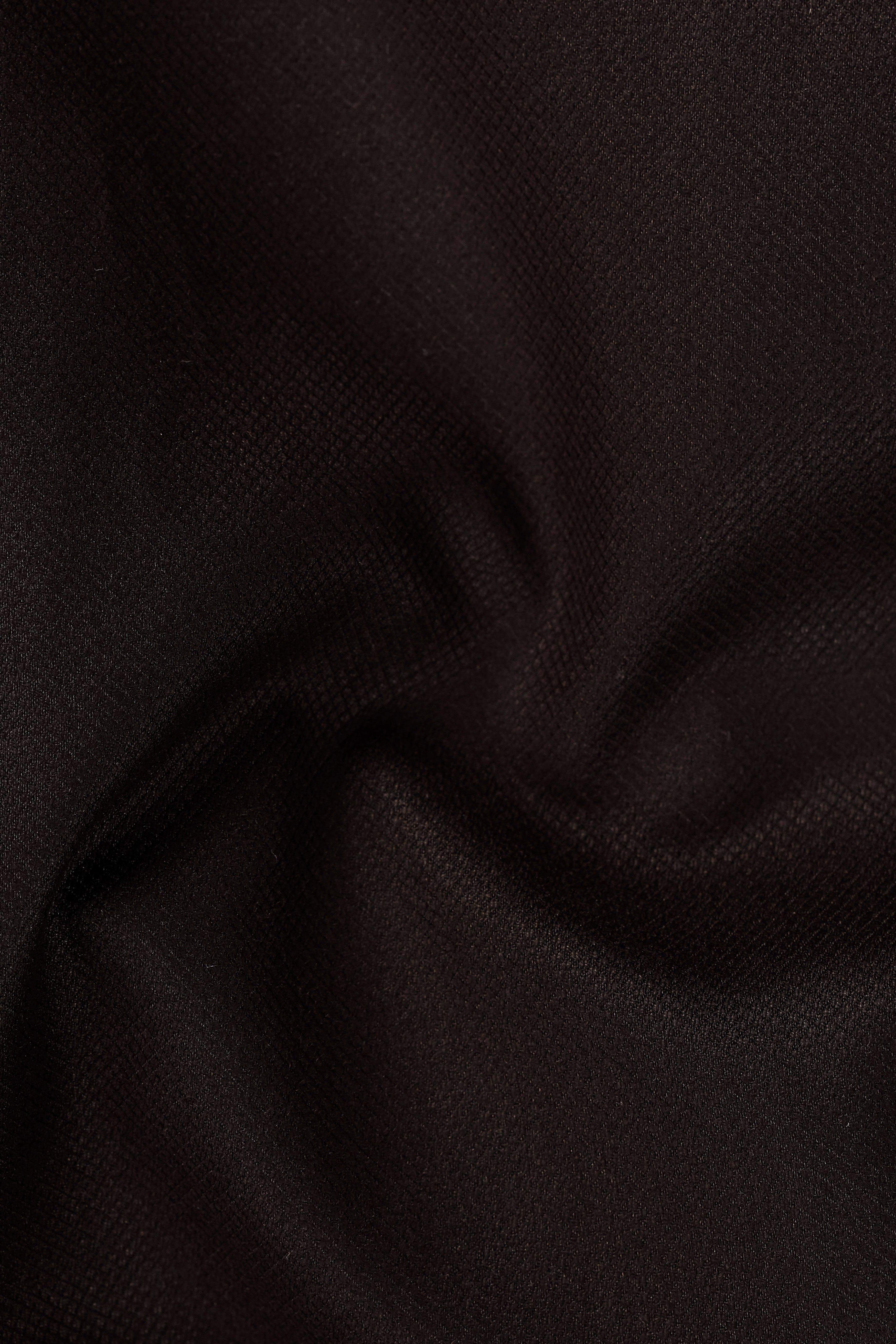 Charred Mocha-Asphalt Brown Solid Wool Rich Single Breasted Blazer