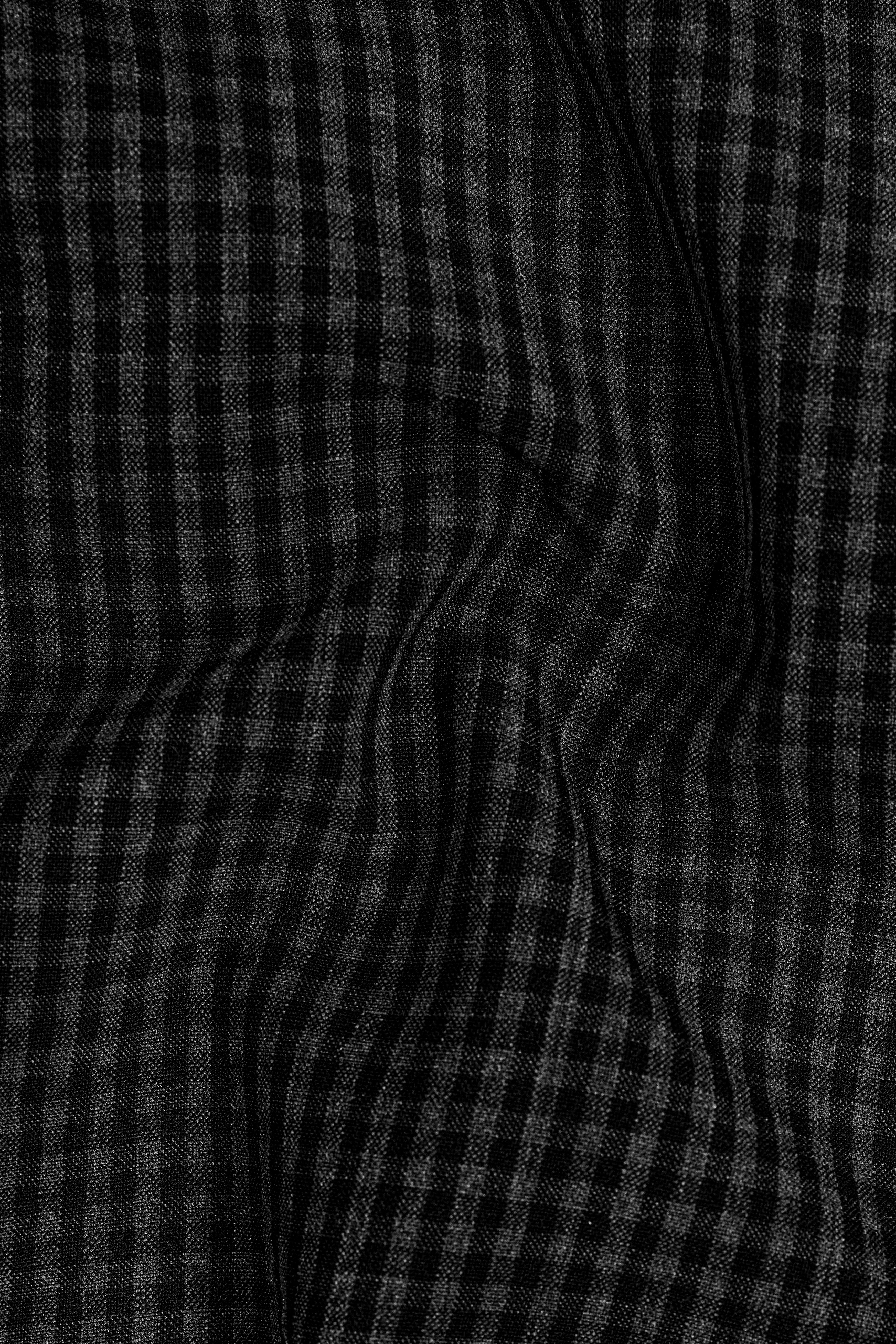 Ironclad -Tuatara Gray Gingham Plaid Wool Rich Double Breasted Blazer
