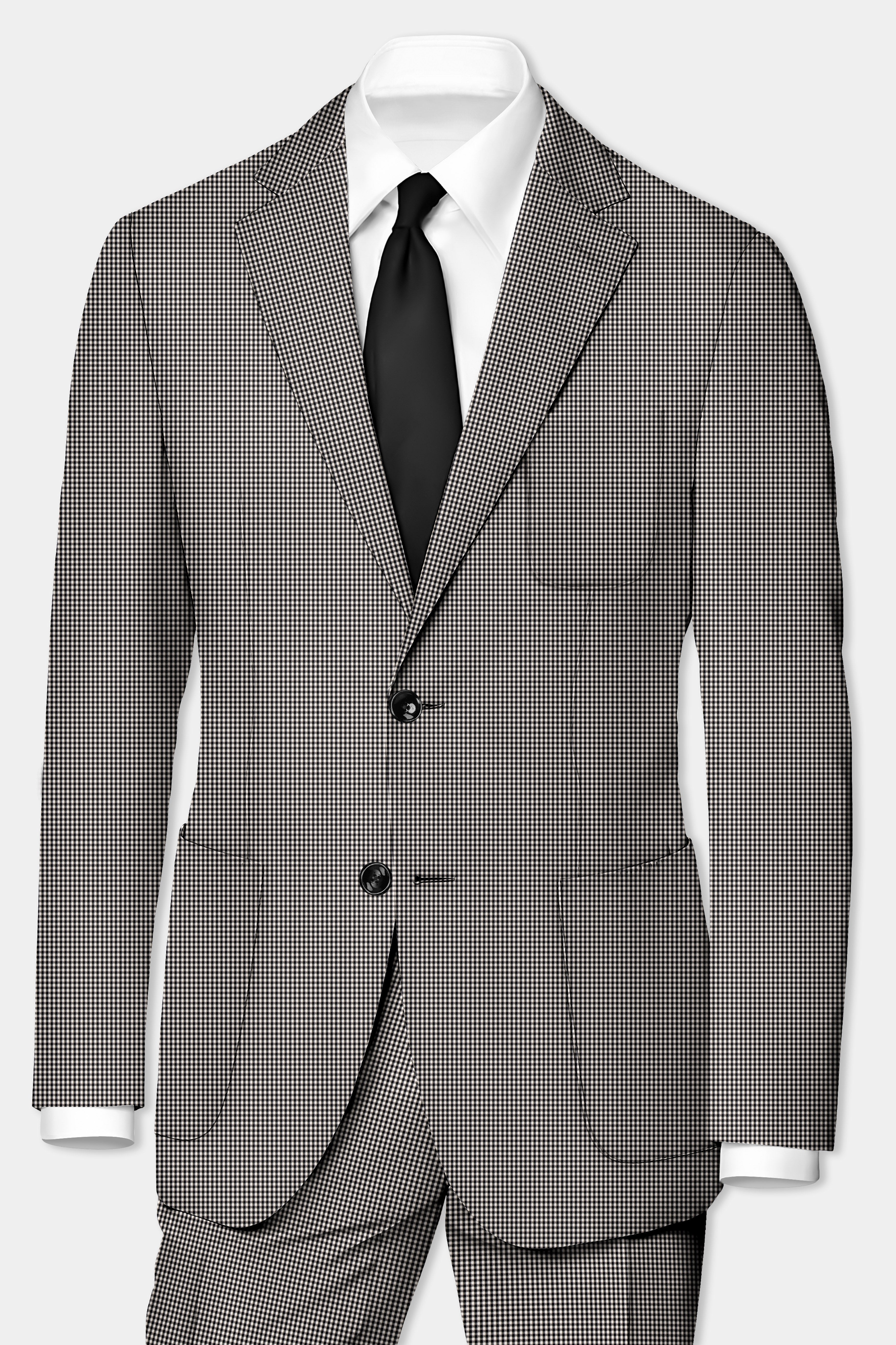 Mariner-Baltic Sea Blue And Bright White Gingham Plaid Wool Rich Single Breasted Sports Blazer