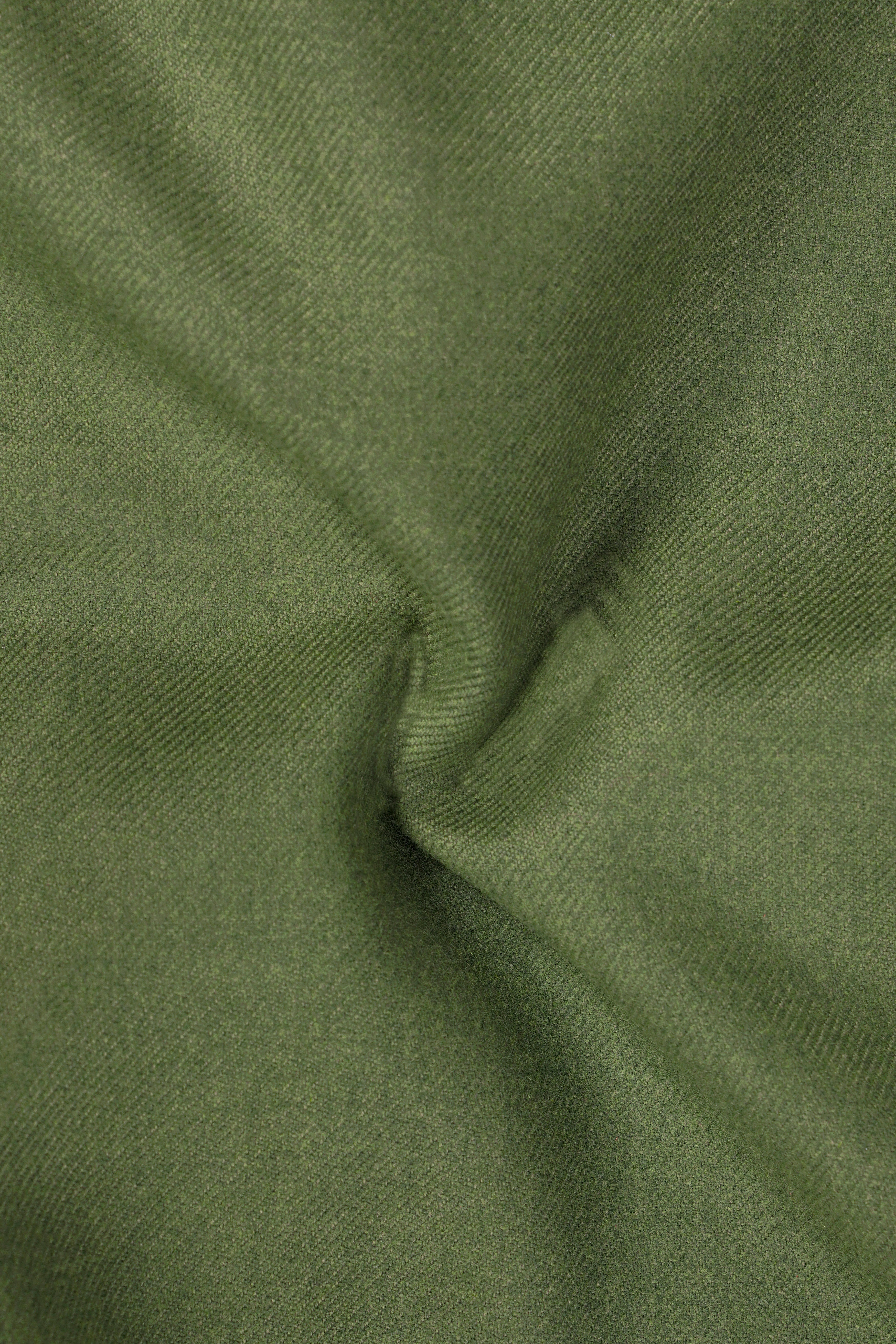 Verdure-Finch Green Solid Tweed Cross Placket Bandhgala Blazer