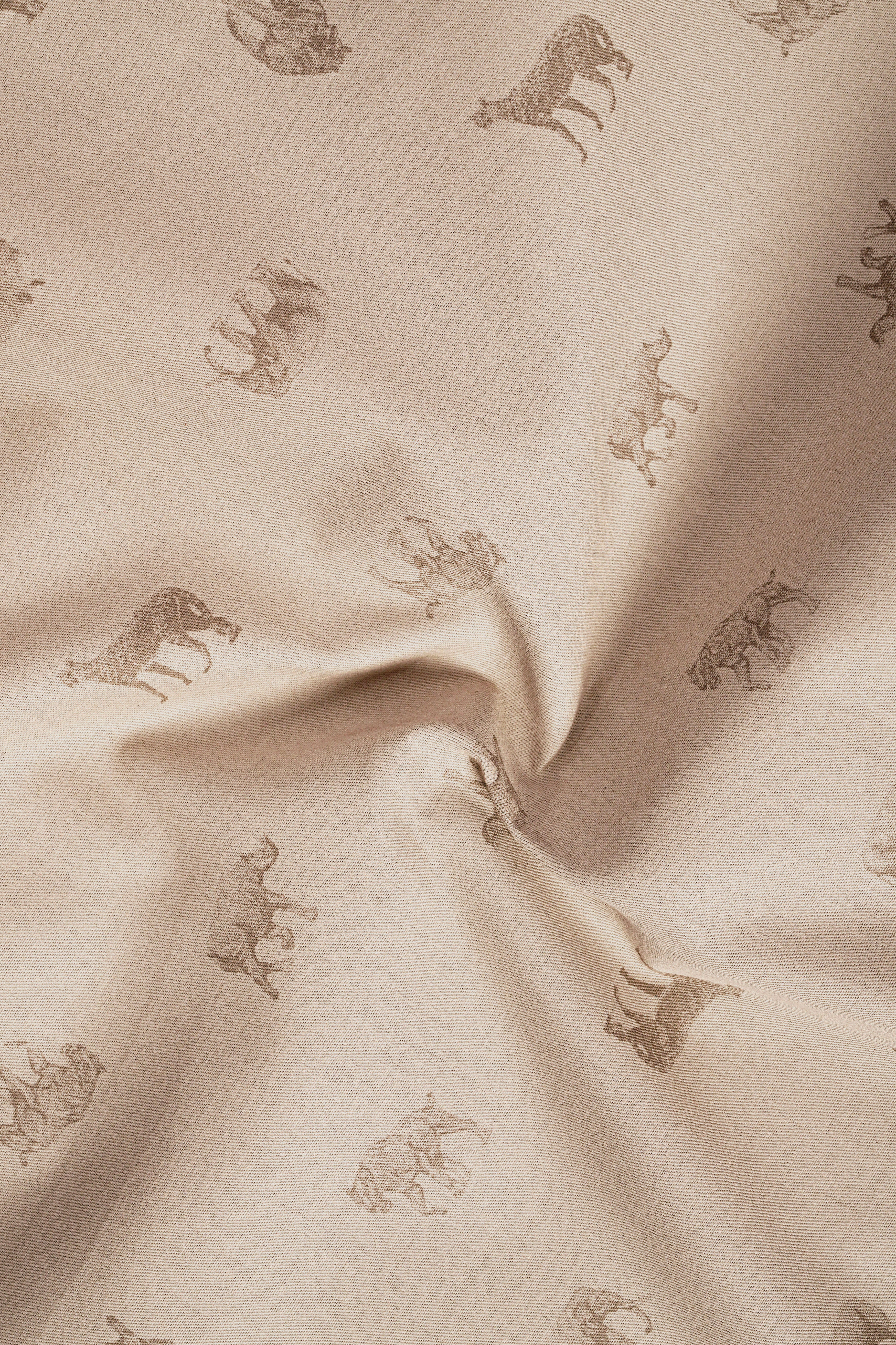 Ivory Wild-Vanilla Cream Animal Printed Cotton Single Breasted Blazer