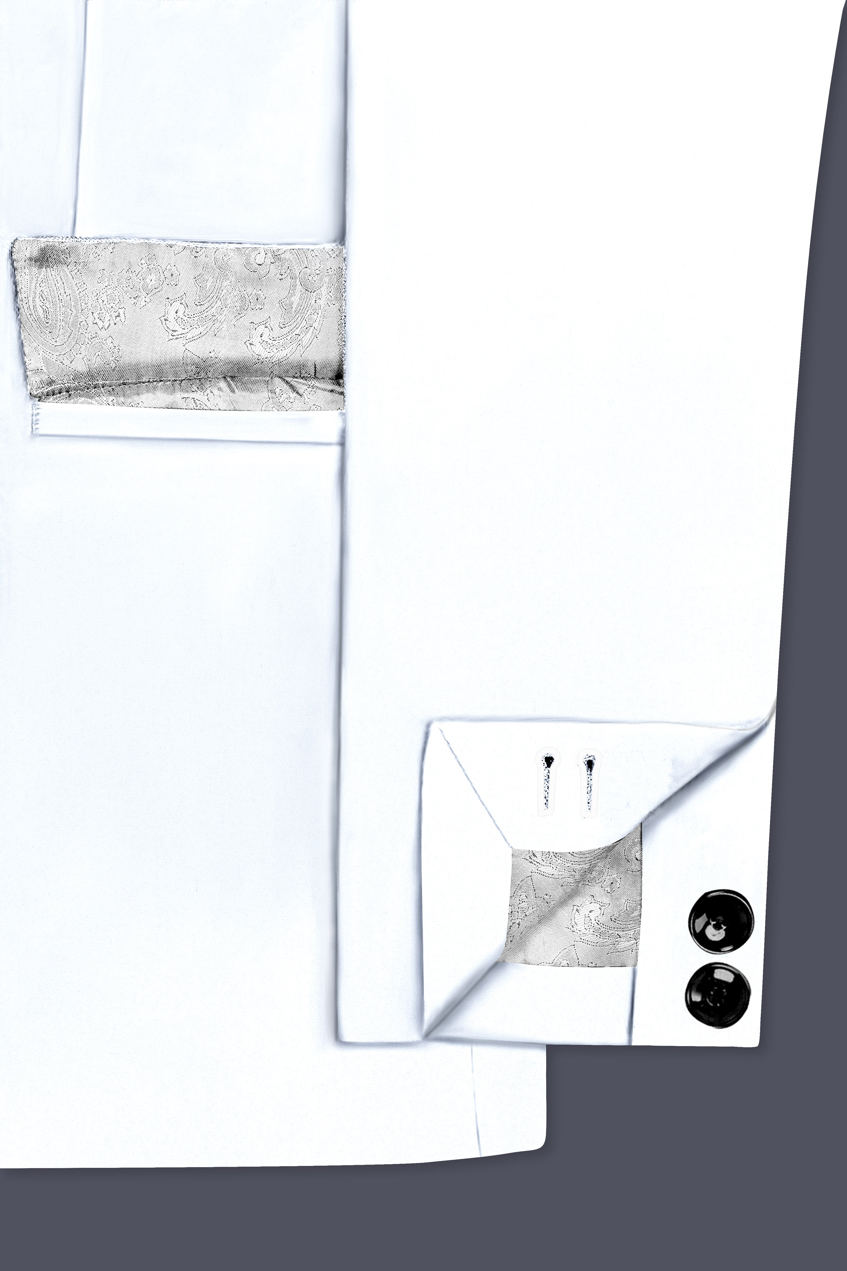 Bright White Solid Wool Rich Bandhgala Stretchable traveler Blazer