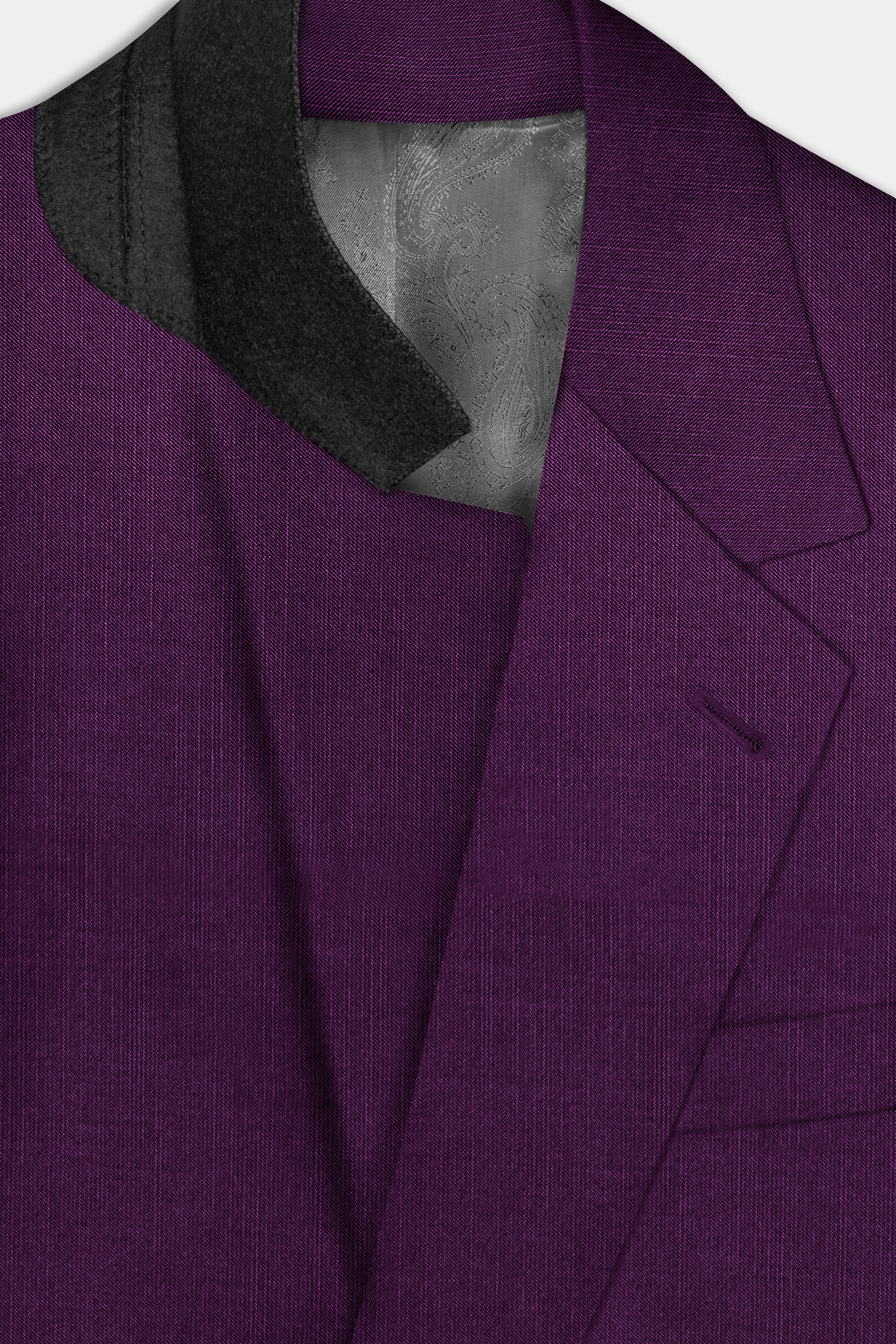 Orchid-Grape Purple Solid Wool Rich Single Breasted Slight Stretch Blazer