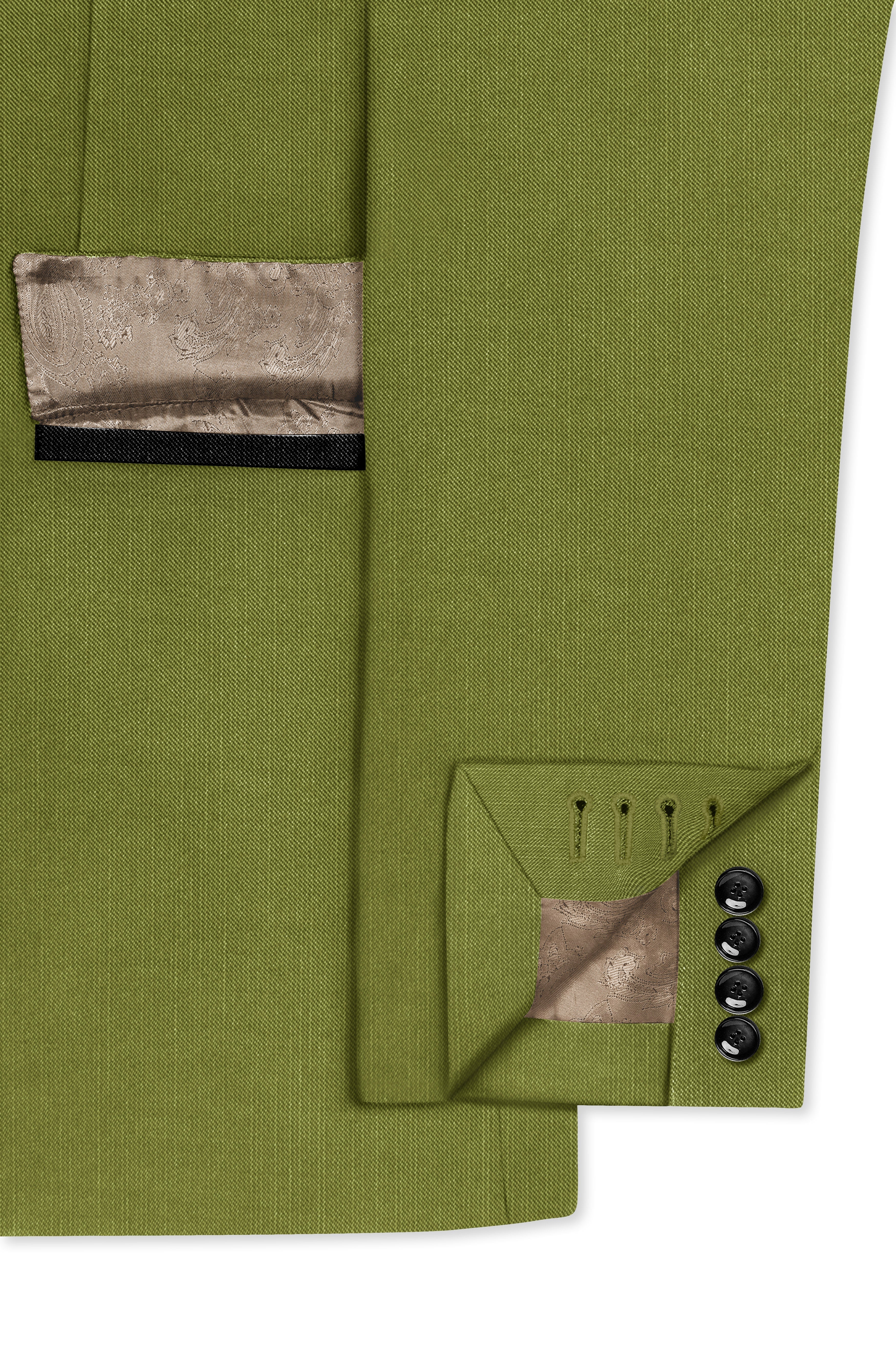 Glade-Muddy Green Wool Rich Tuxedo Slight Stretch Blazer
