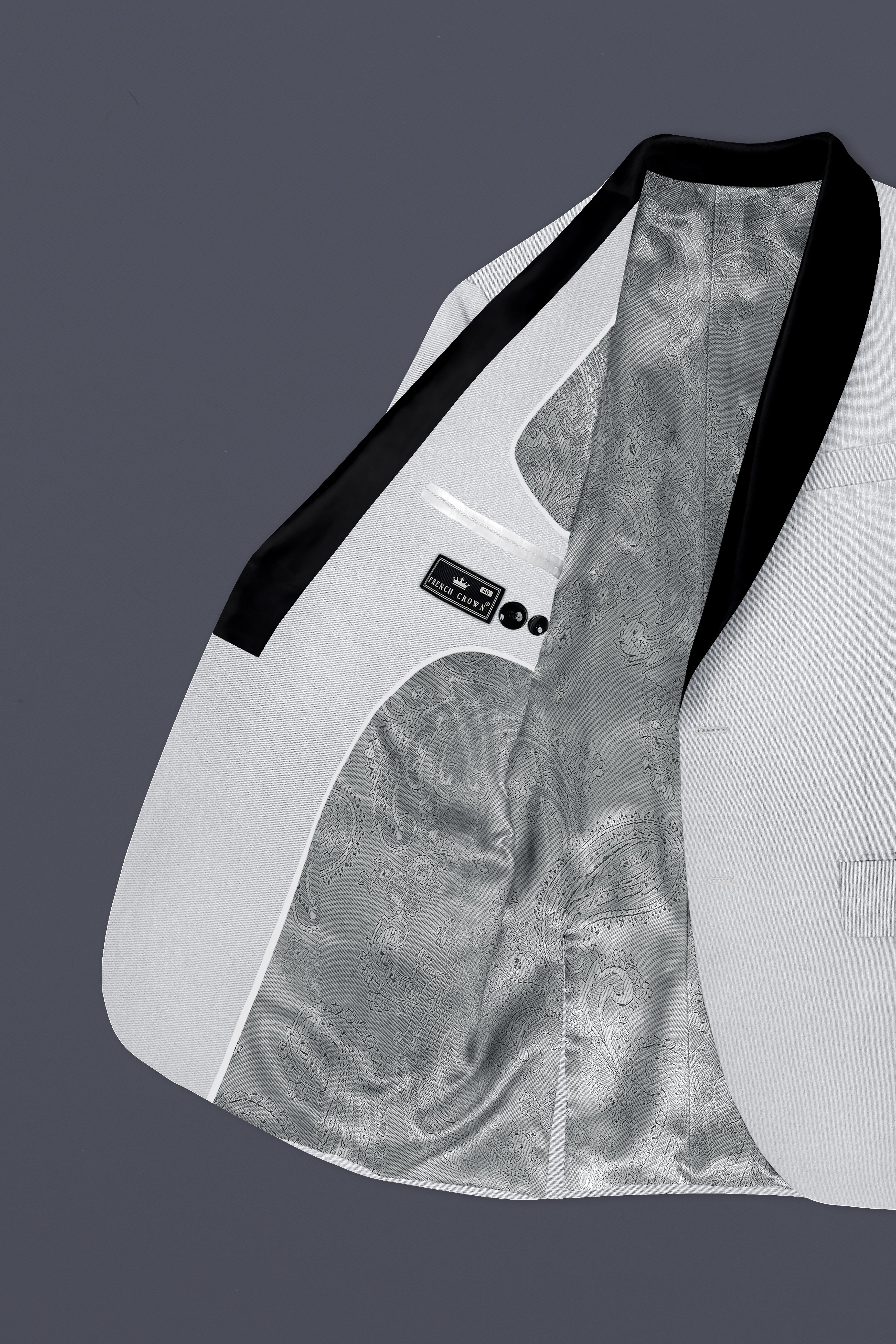 Granite-Alto Gray Wool Rich Tuxedo Stretchable Traveler Blazer