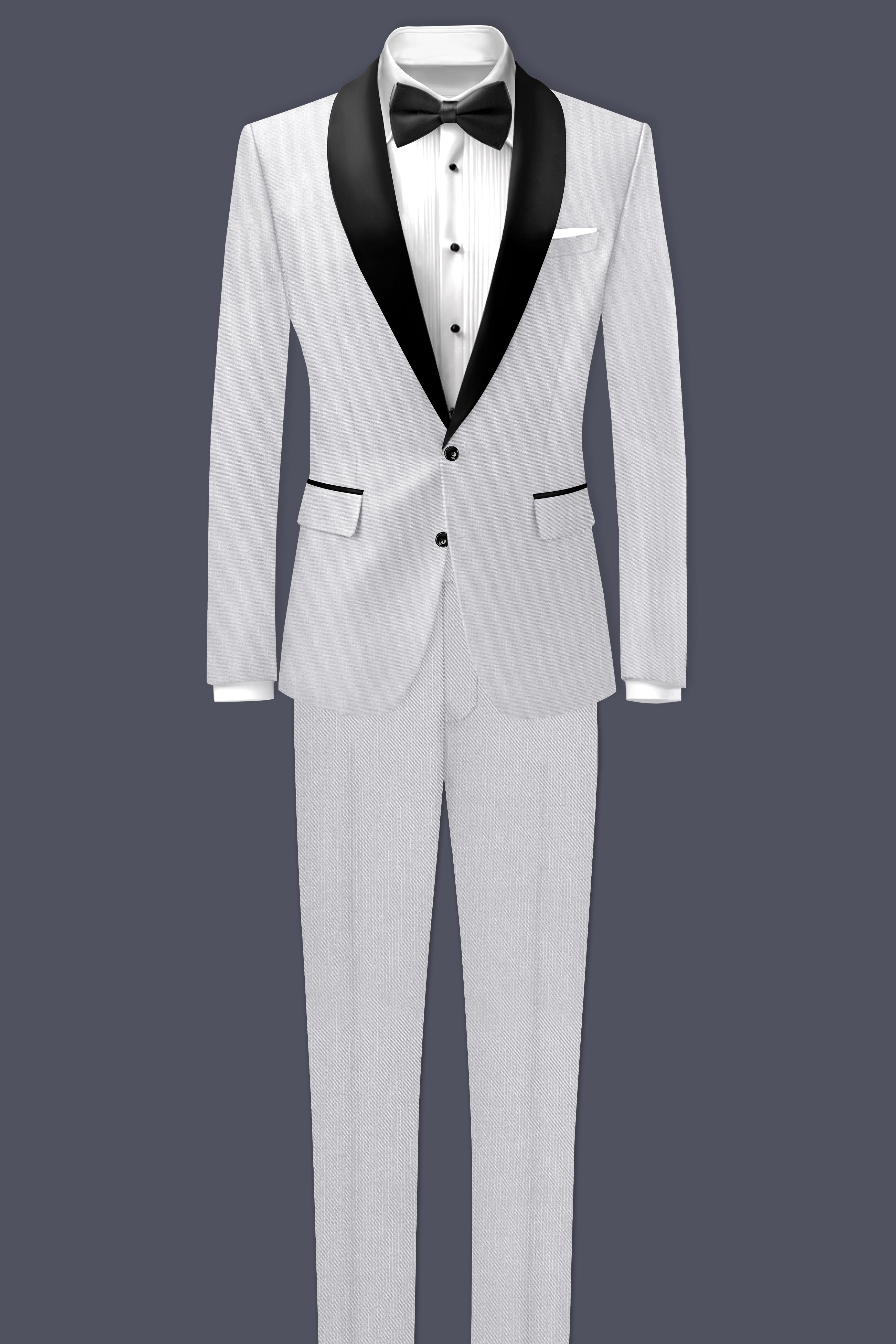 Granite-Alto Gray Wool Rich Tuxedo Stretchable Traveler Blazer