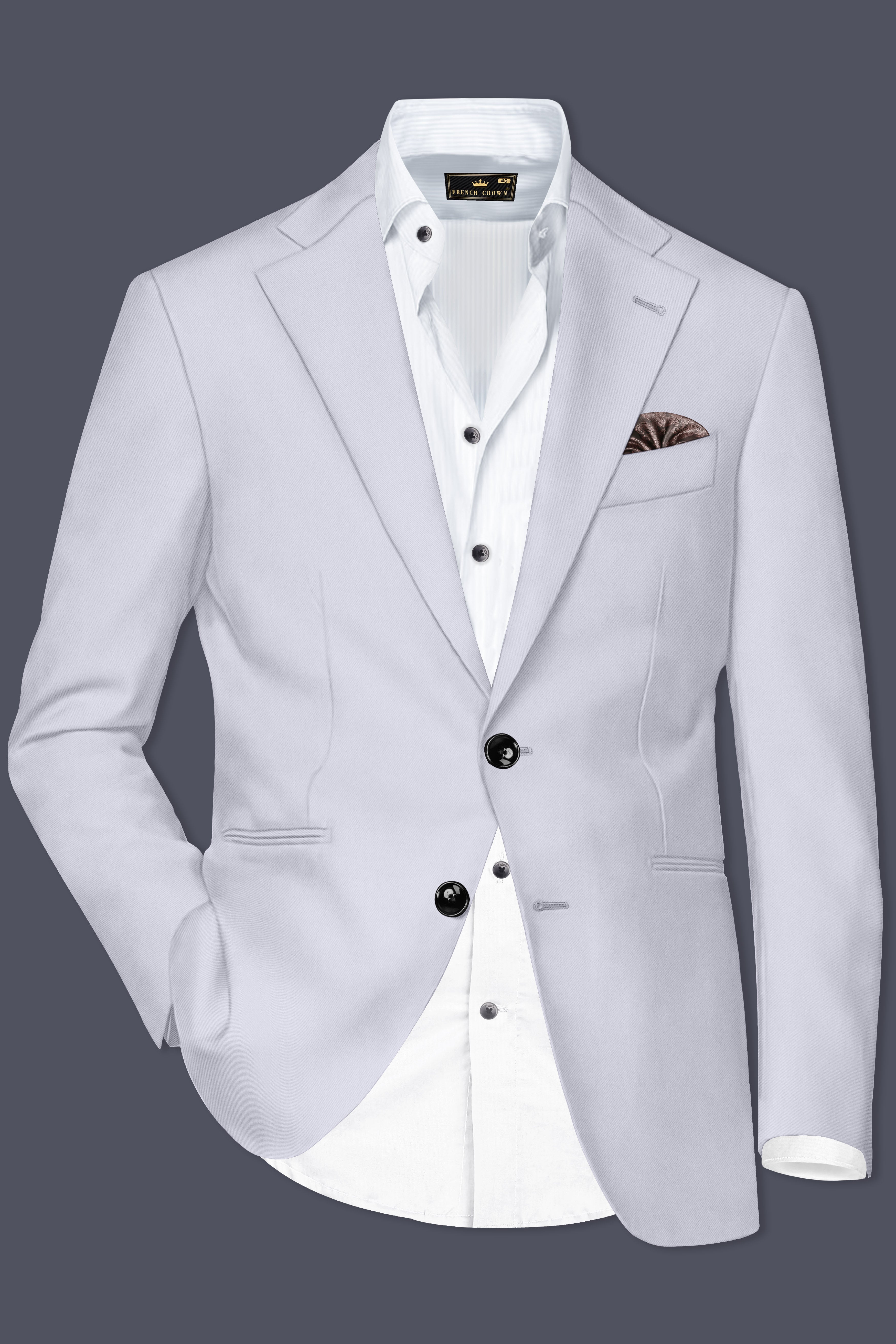 Primoux-Prelude Gray Premium Cotton Single Breasted Blazer