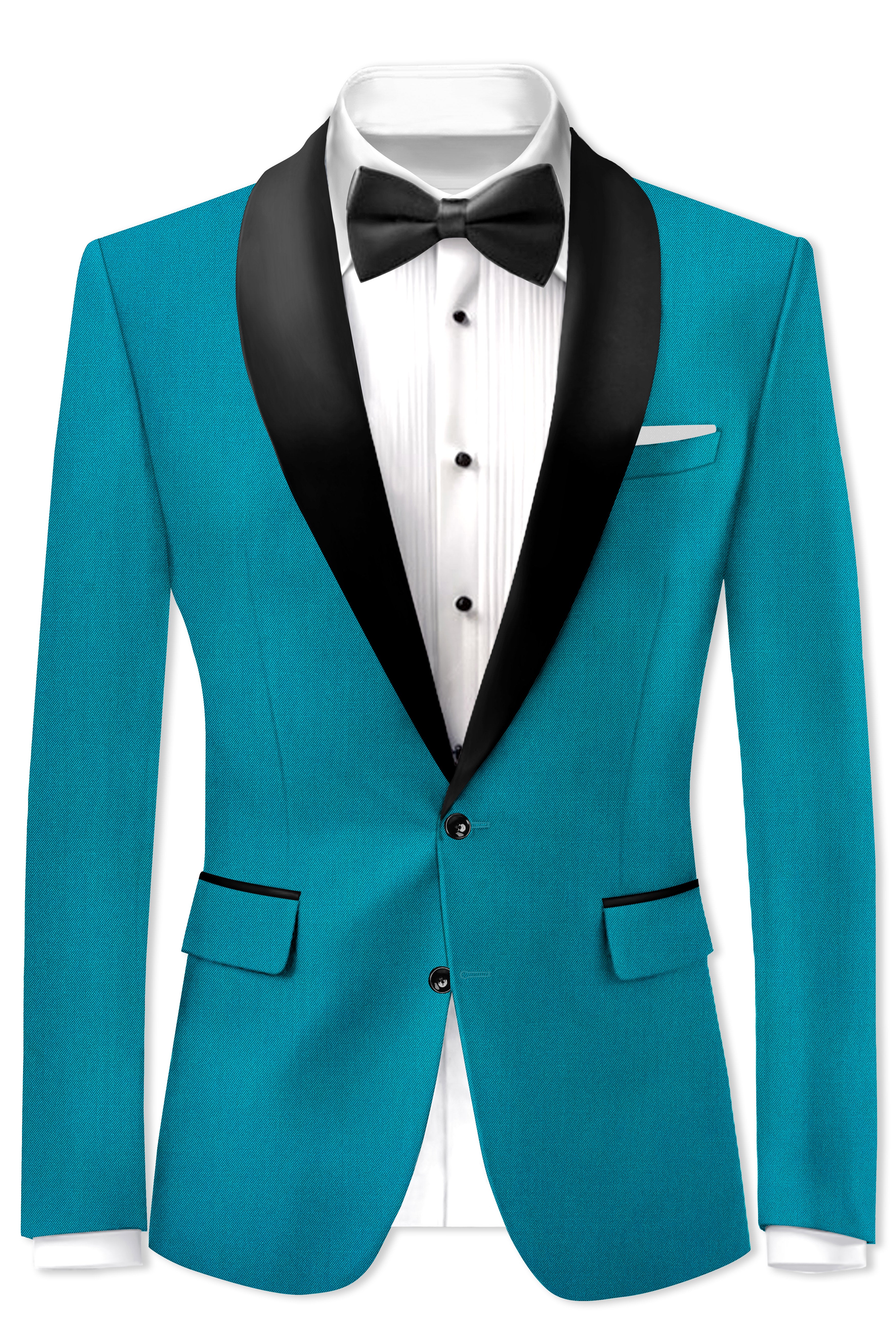 Zephirsurfie Green Wool Rich Tuxedo Slight Stretch Blazer