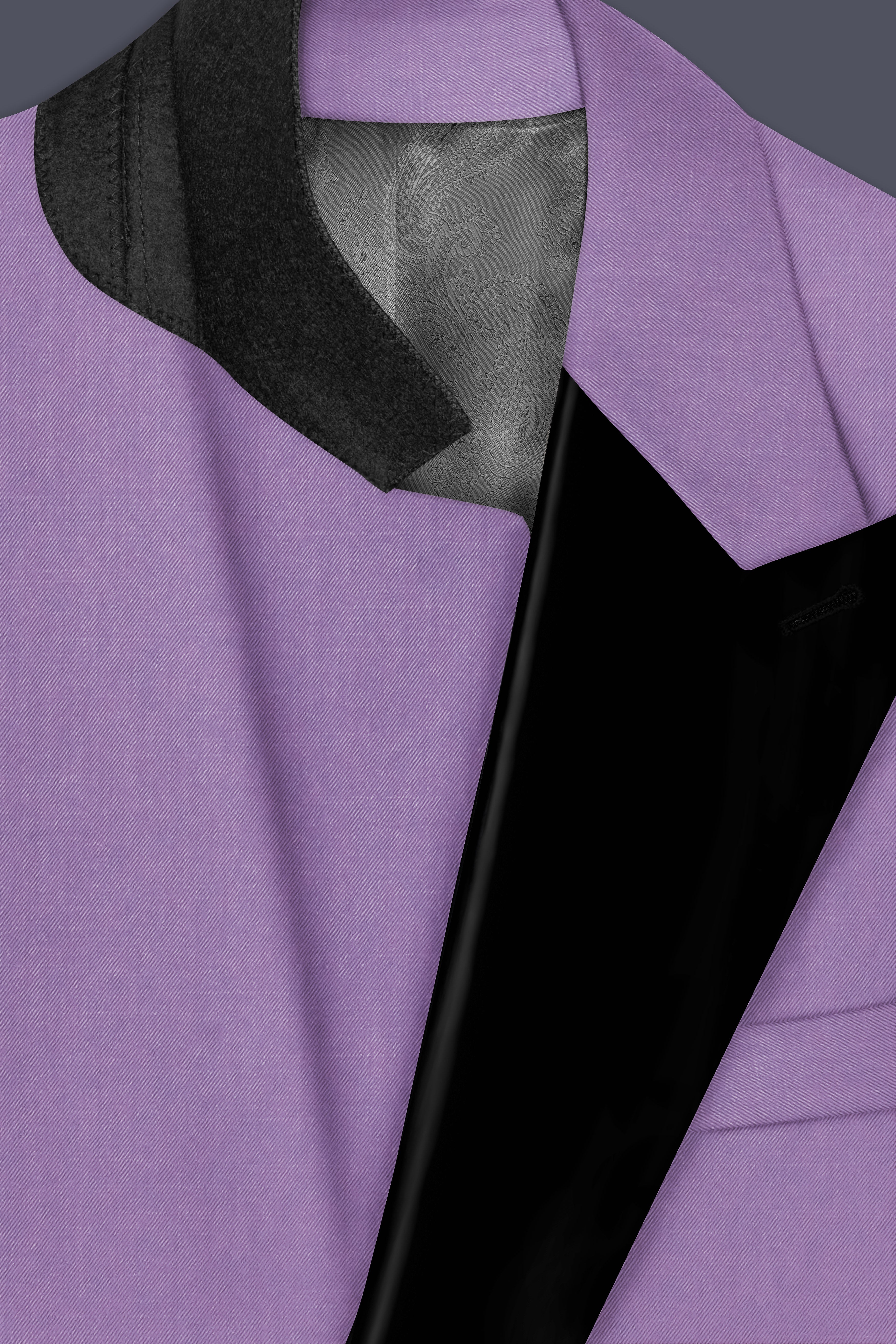 Roylen-Mountbatten Purple Wool Rich Peak Lapel Tuxedo Stretchable Traveler Blazer