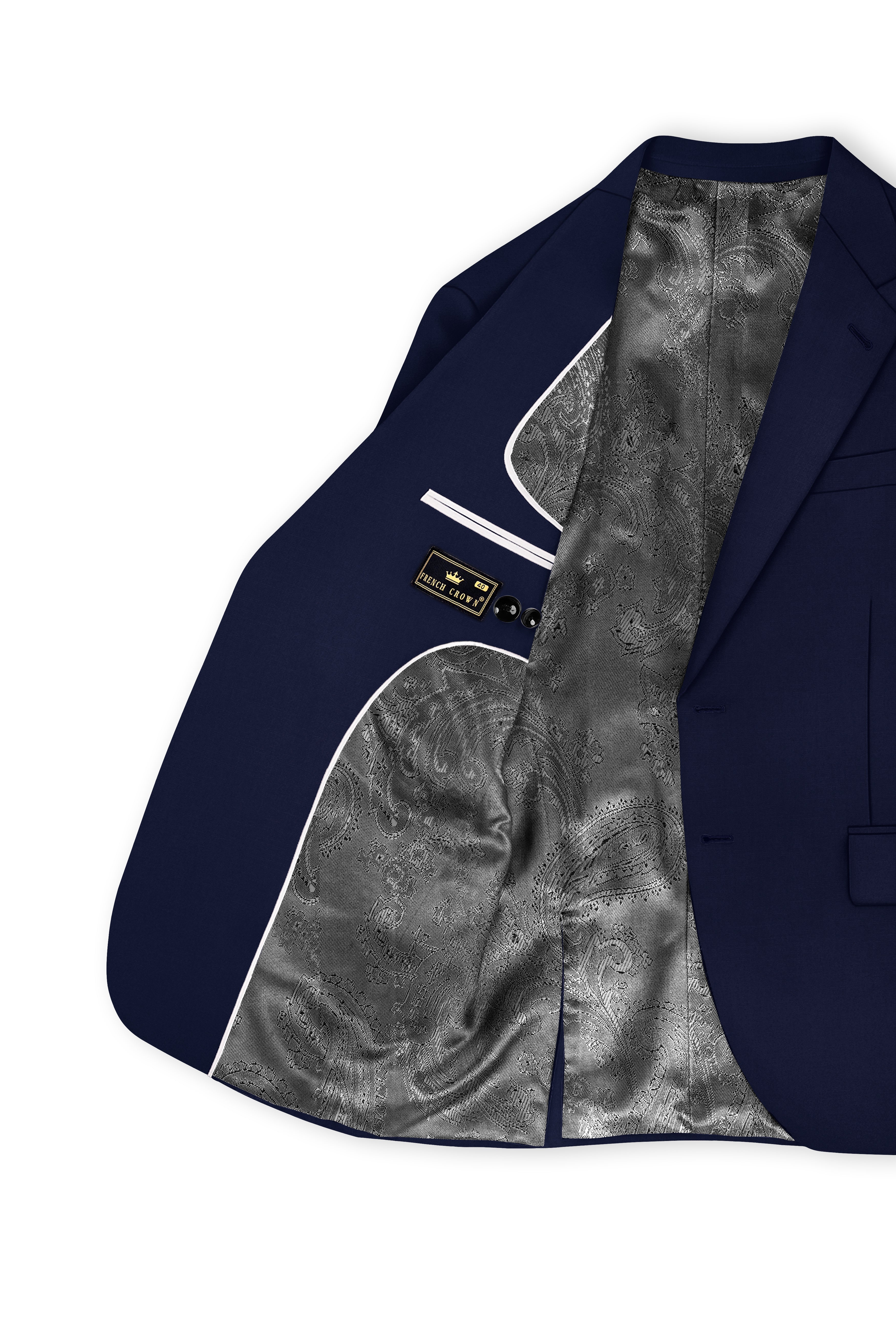 Azurion-Royal Blue Wool Rich Single Breasted Blazer