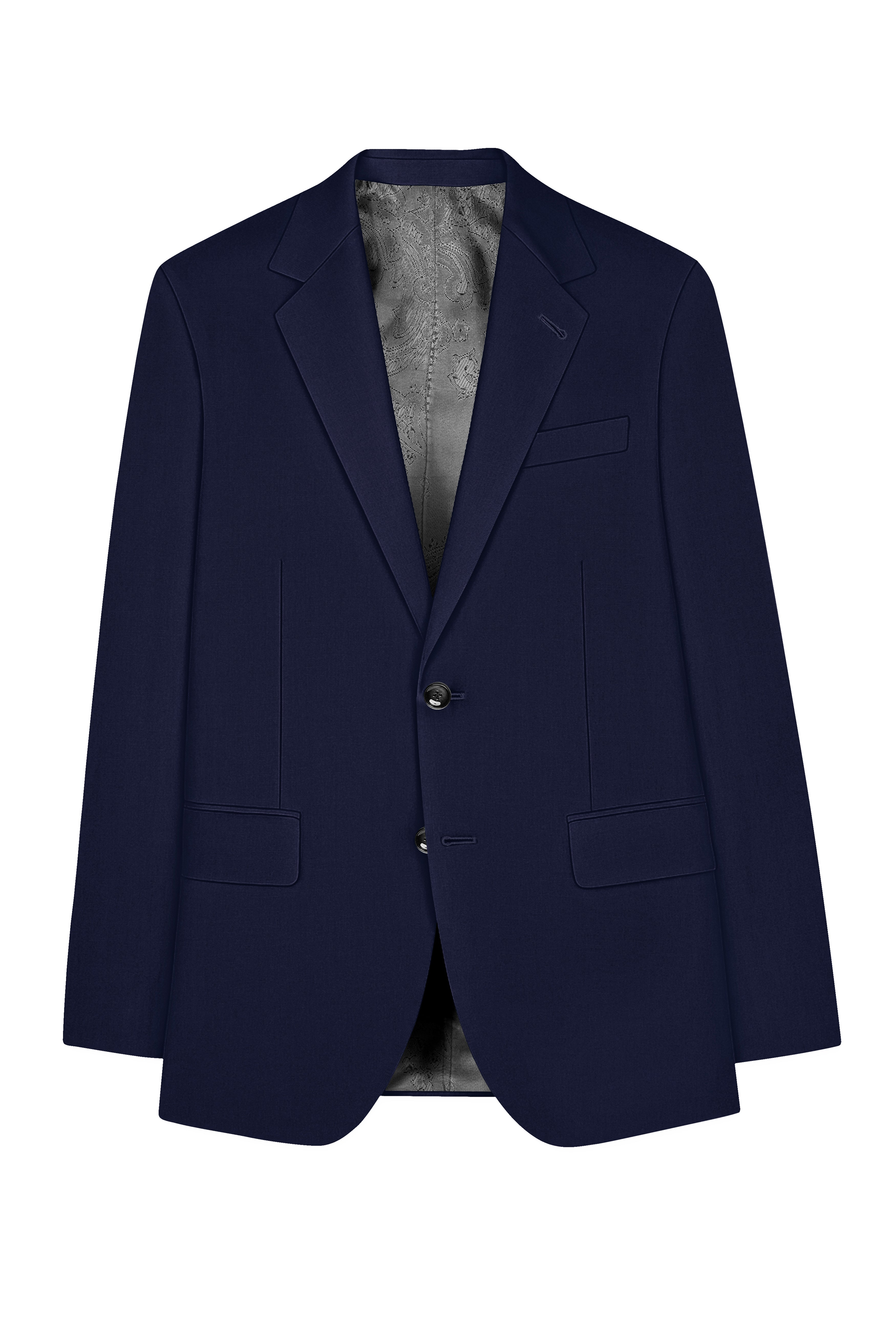 Azurion-Royal Blue Wool Rich Single Breasted Blazer