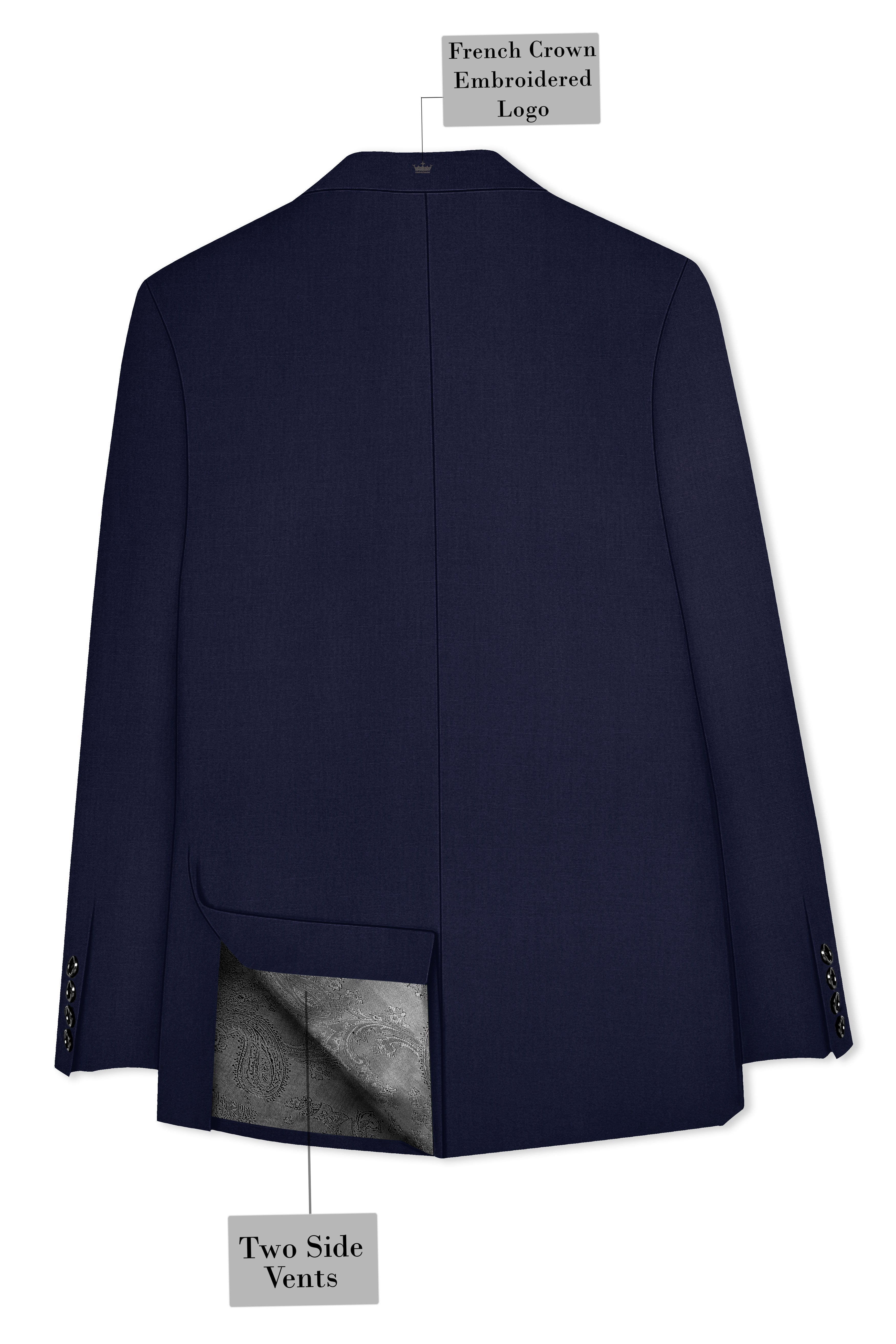 Azurion-Royal Blue Wool Rich Single Breasted Blazer