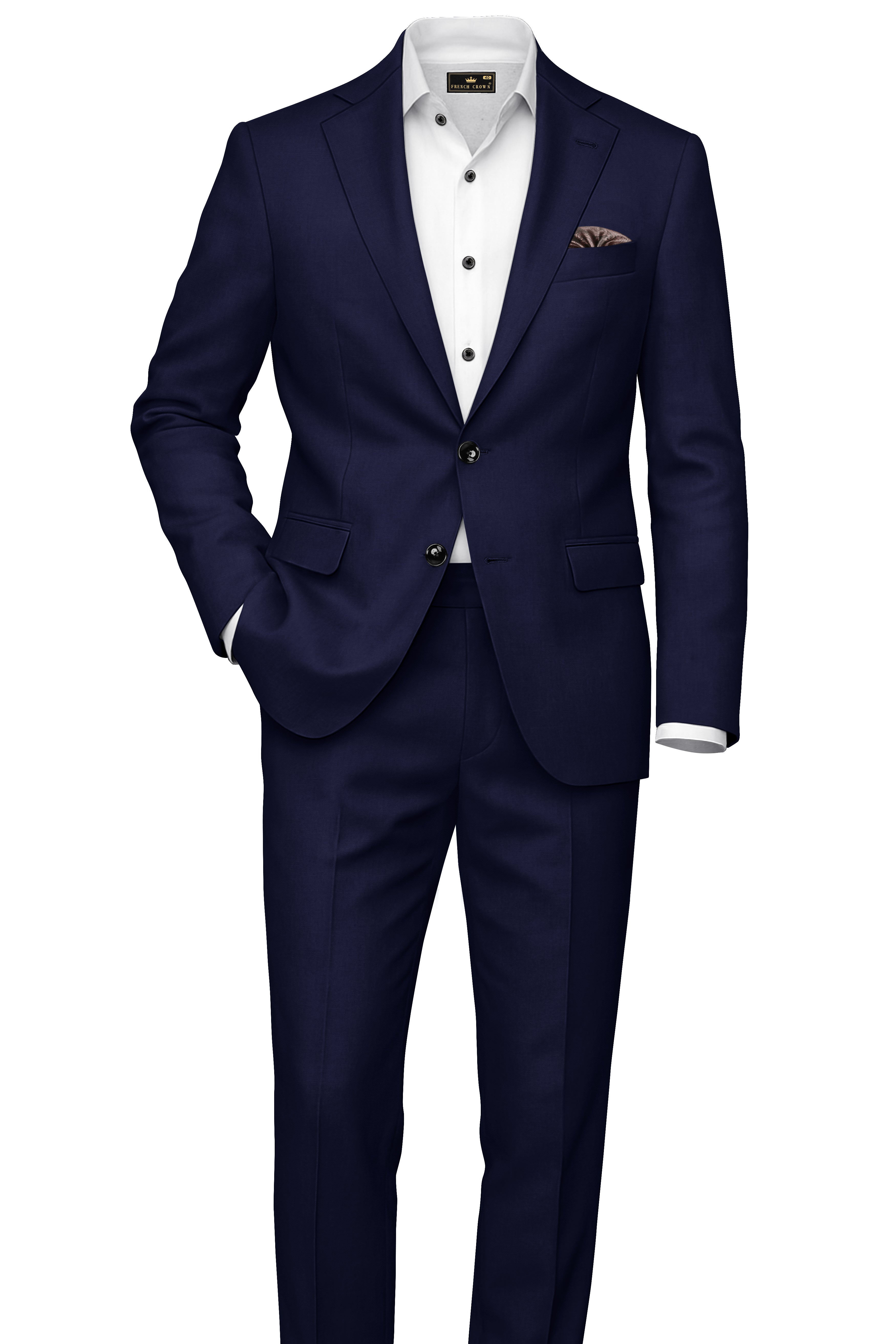 Azurion-Royal Blue Wool Rich Single Breasted Blazer