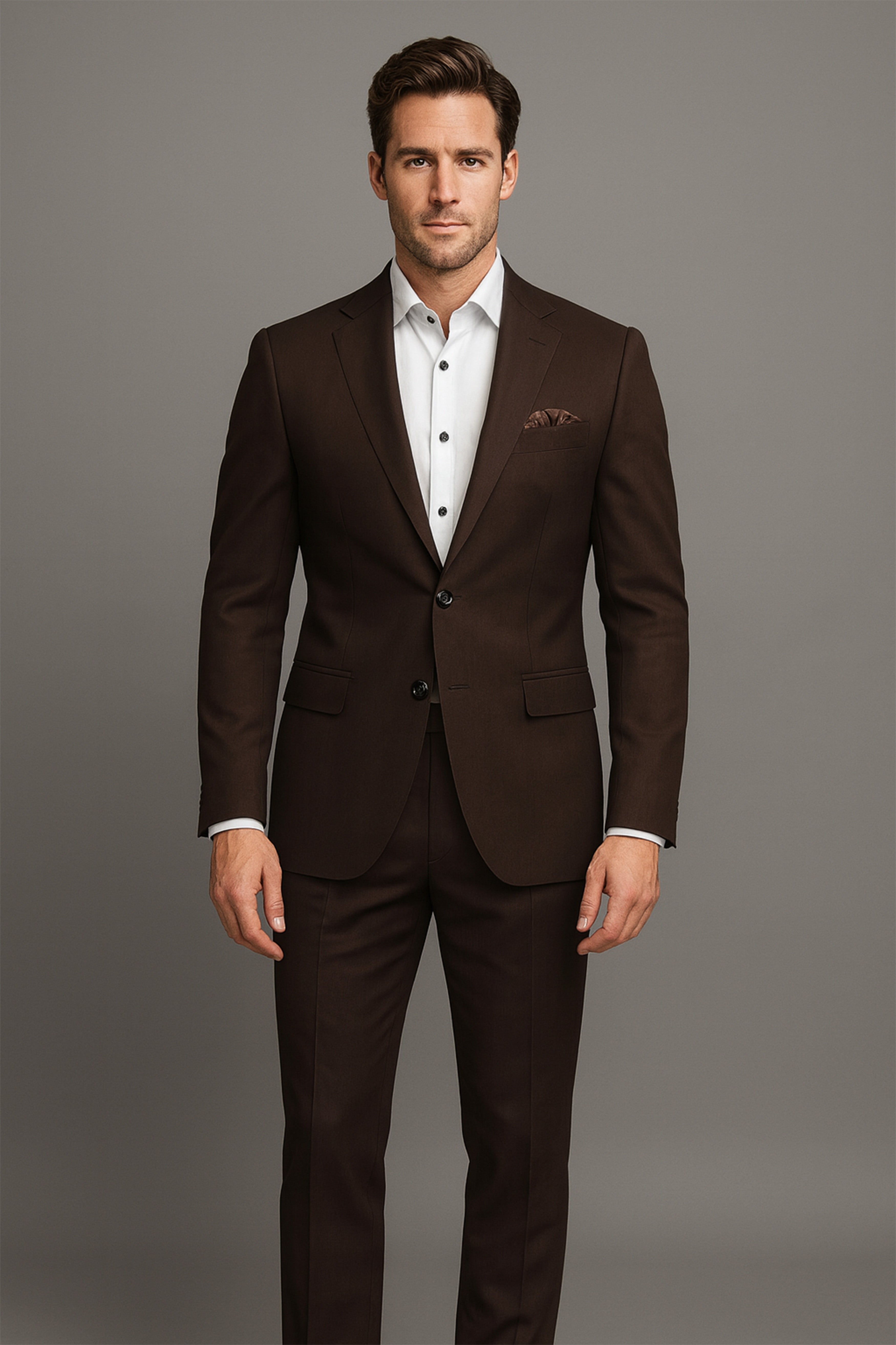 Moirayn-Eclipse Brown Wool Rich Single Breasted Blazer