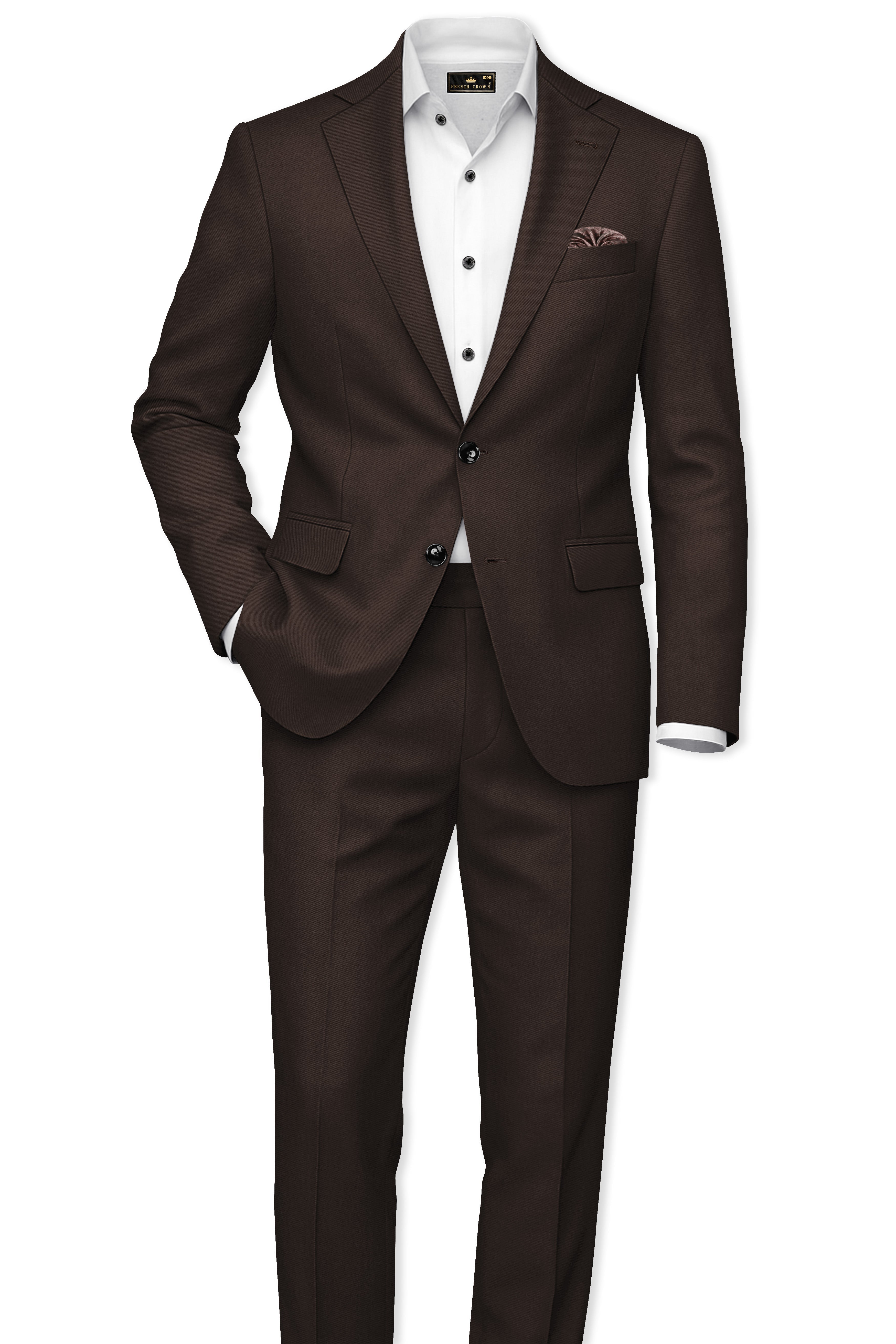 Moirayn-Eclipse Brown Wool Rich Single Breasted Blazer