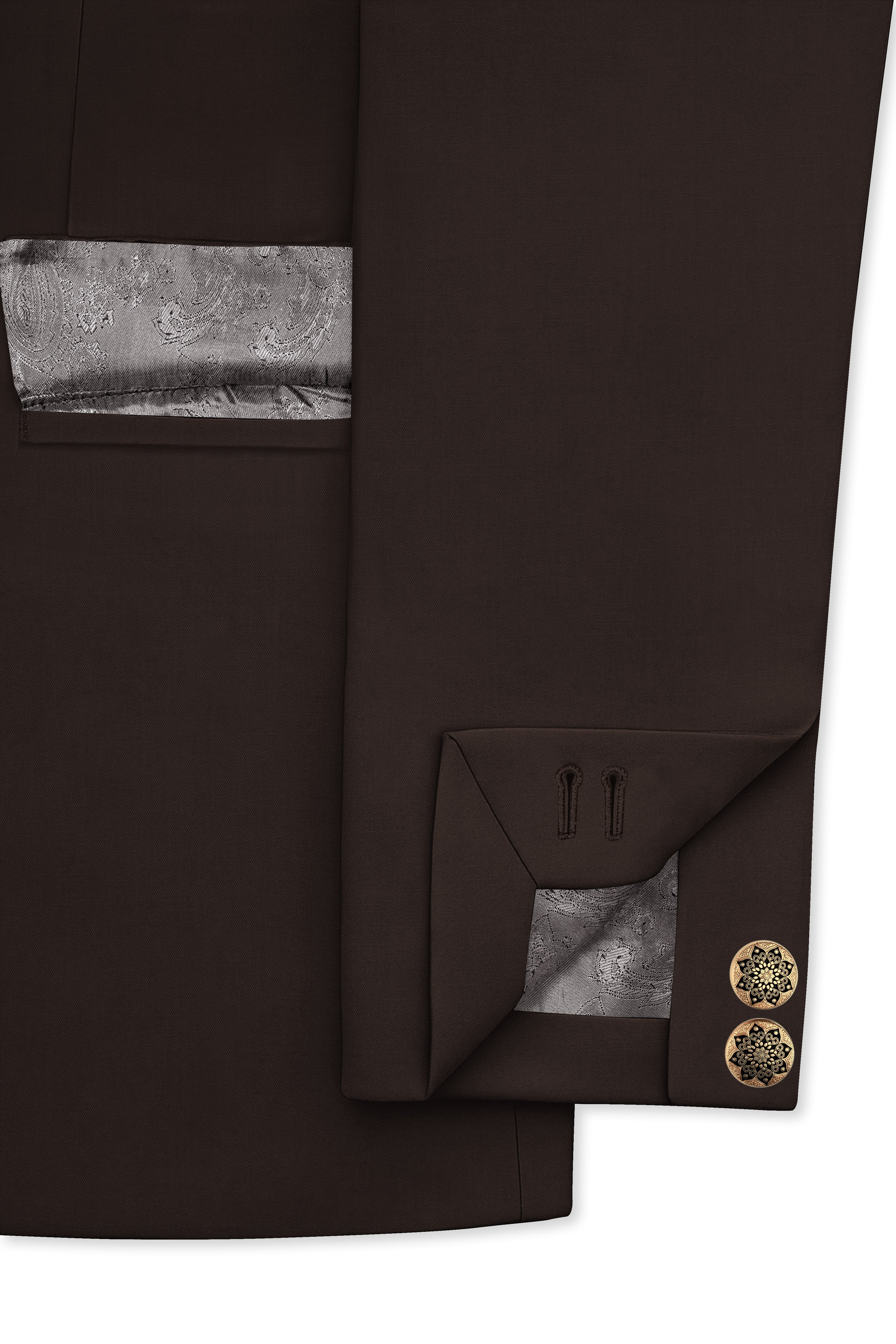 Moirayn-Eclipse Brown Wool Rich Bandhgala Blazer