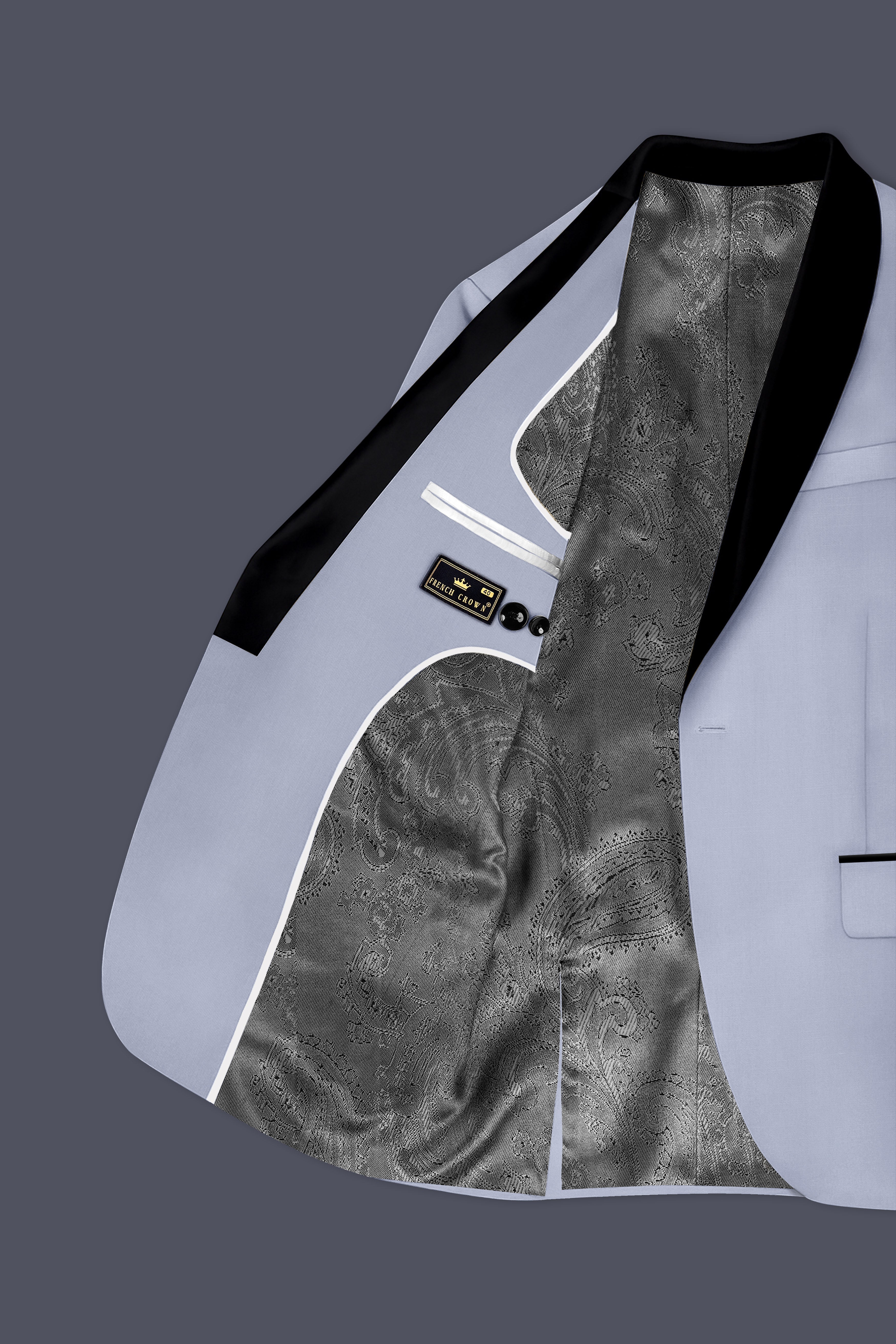 Silgrove-Loblolly Gray Wool Rich Stretchable Traveler Tuxedo Blazer
