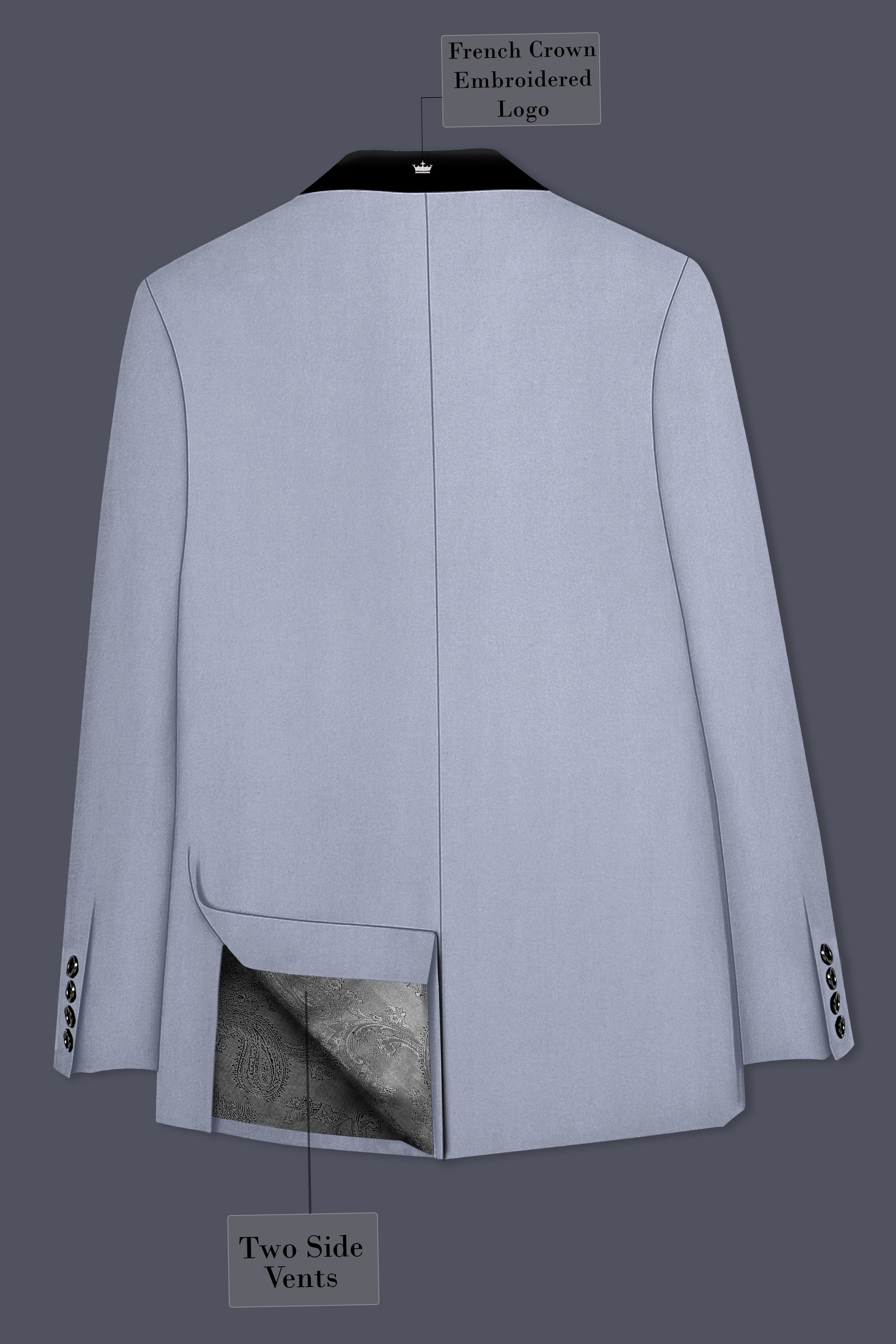 Silgrove-Loblolly Gray Wool Rich Stretchable Traveler Tuxedo Blazer