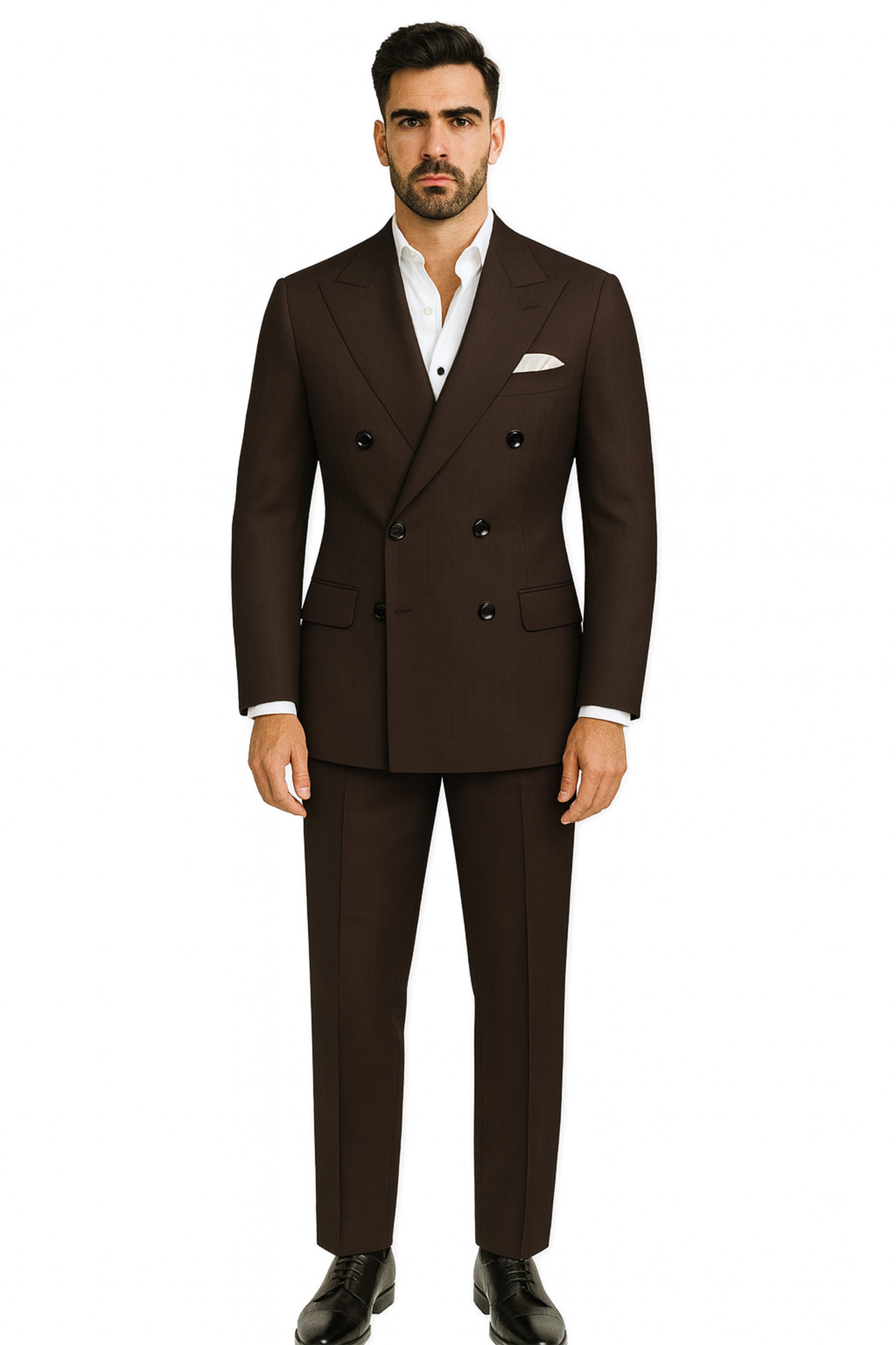 Moirayn-Eclipse Brown Wool Rich Double Breasted Blazer