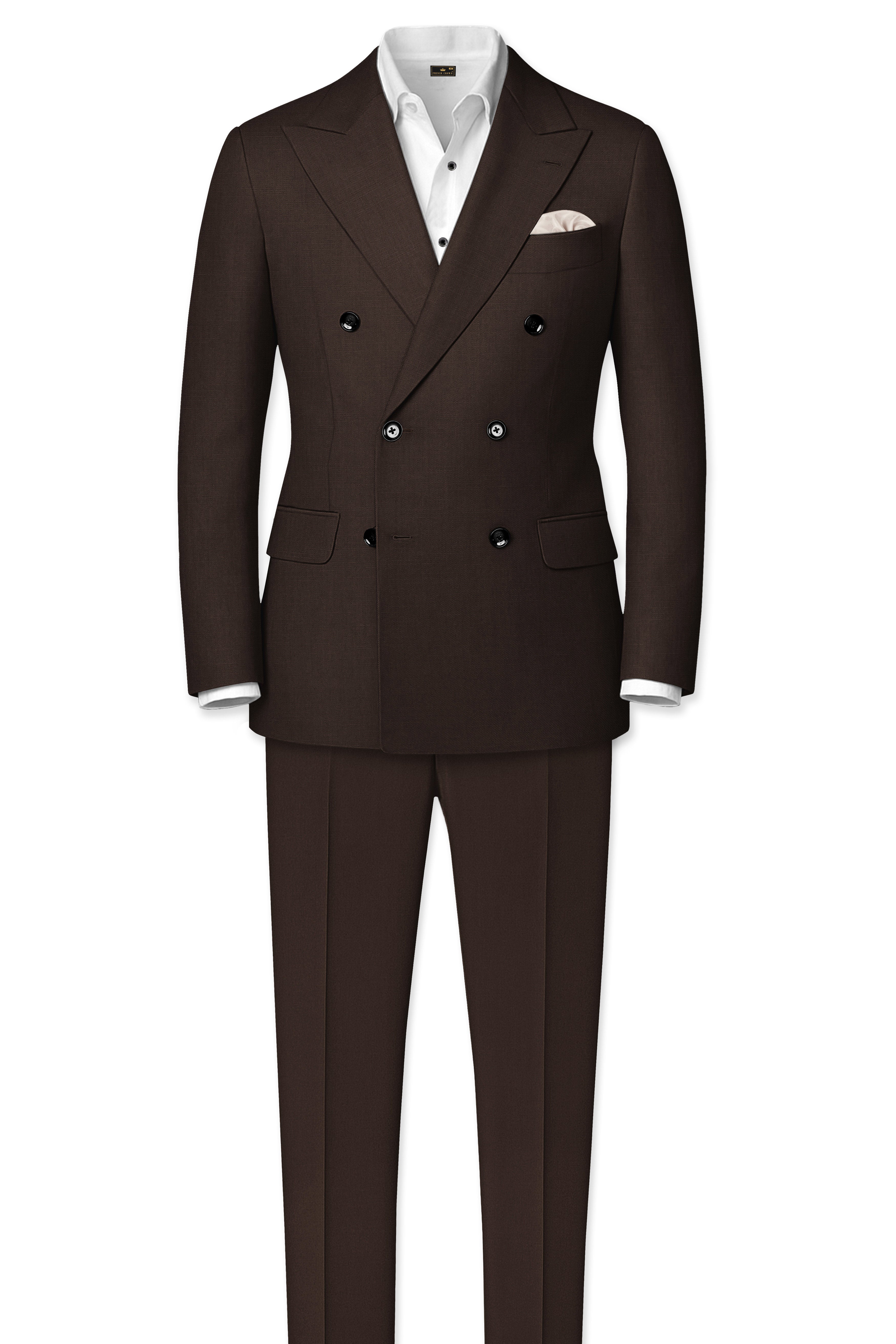 Moirayn-Eclipse Brown Wool Rich Double Breasted Blazer