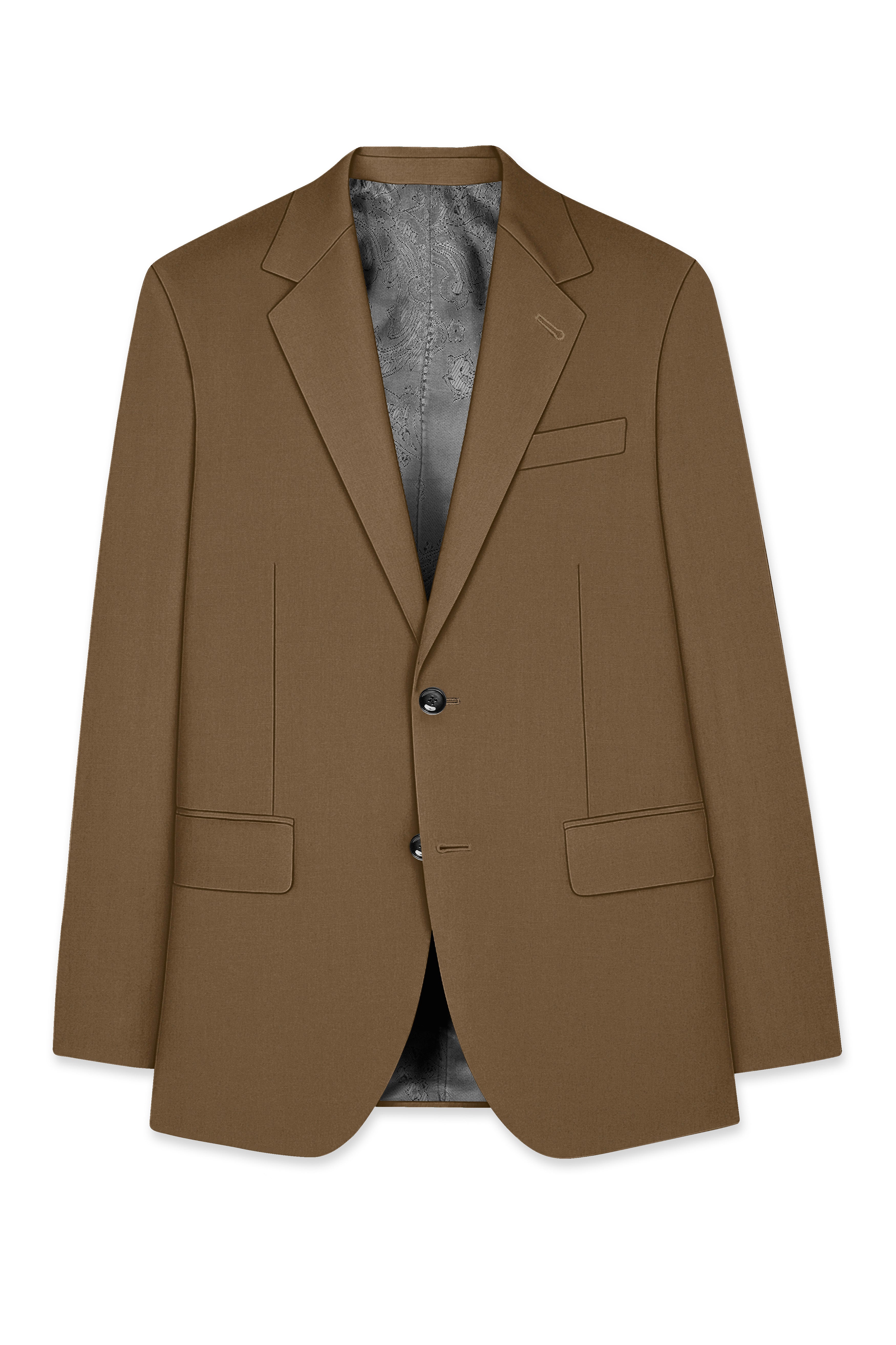 Brunaut-Peanut Brown Wool Rich Single Breasted Blazer