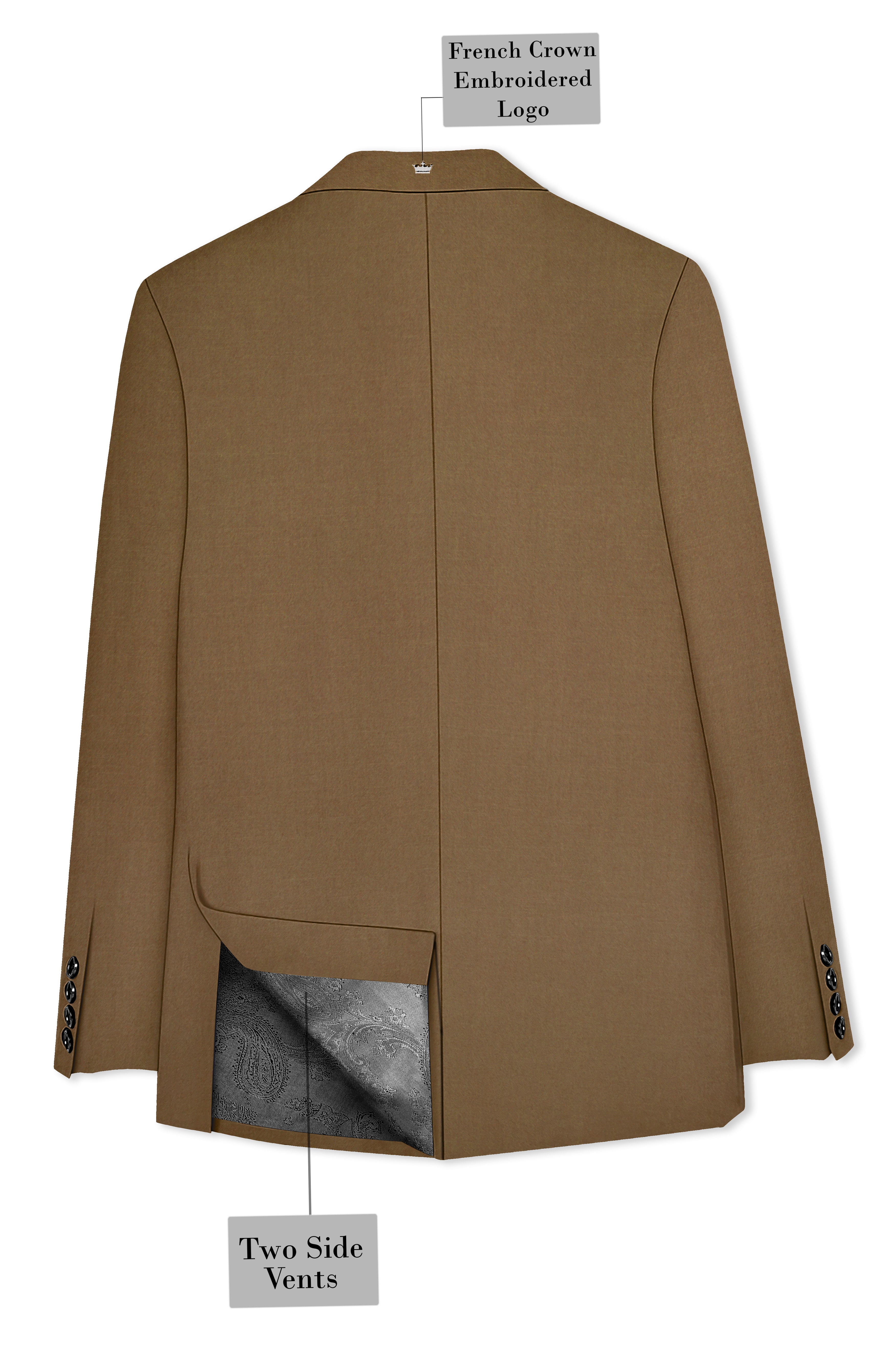 Brunaut-Peanut Brown Wool Rich Single Breasted Blazer